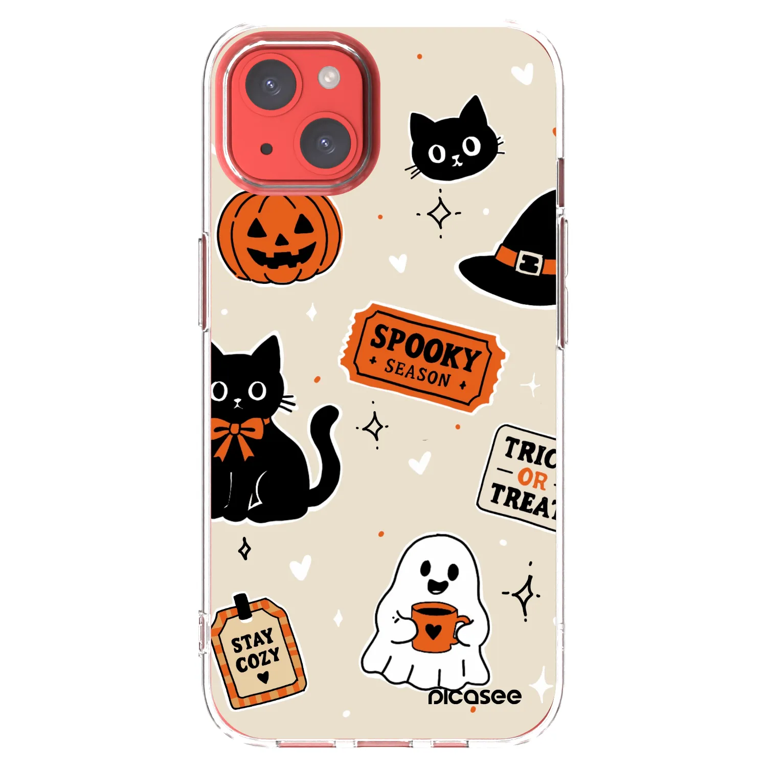 Picasee silikonski prozorni ovitek za Apple iPhone 13 - Halloween stickers