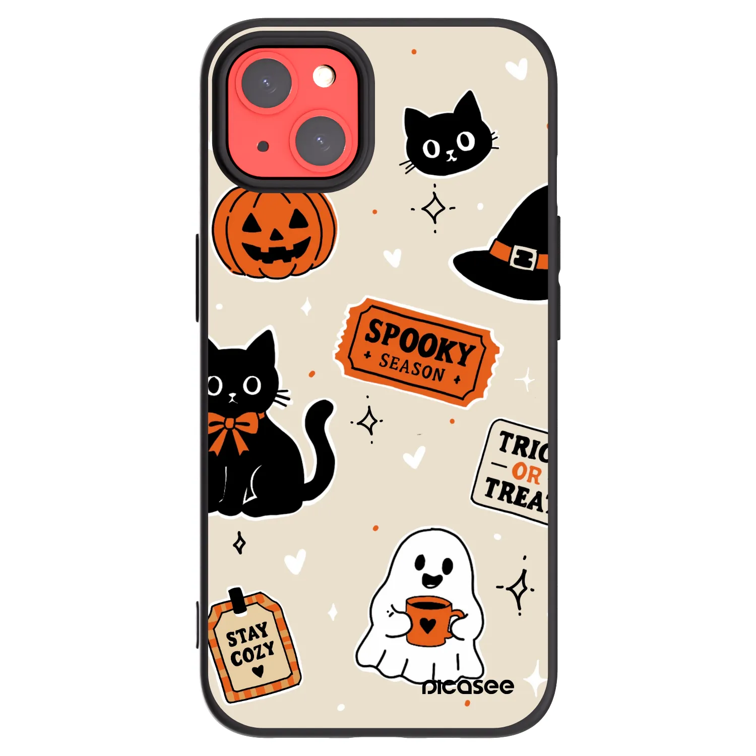 Picasee silikonski črni ovitek za Apple iPhone 13 - Halloween stickers