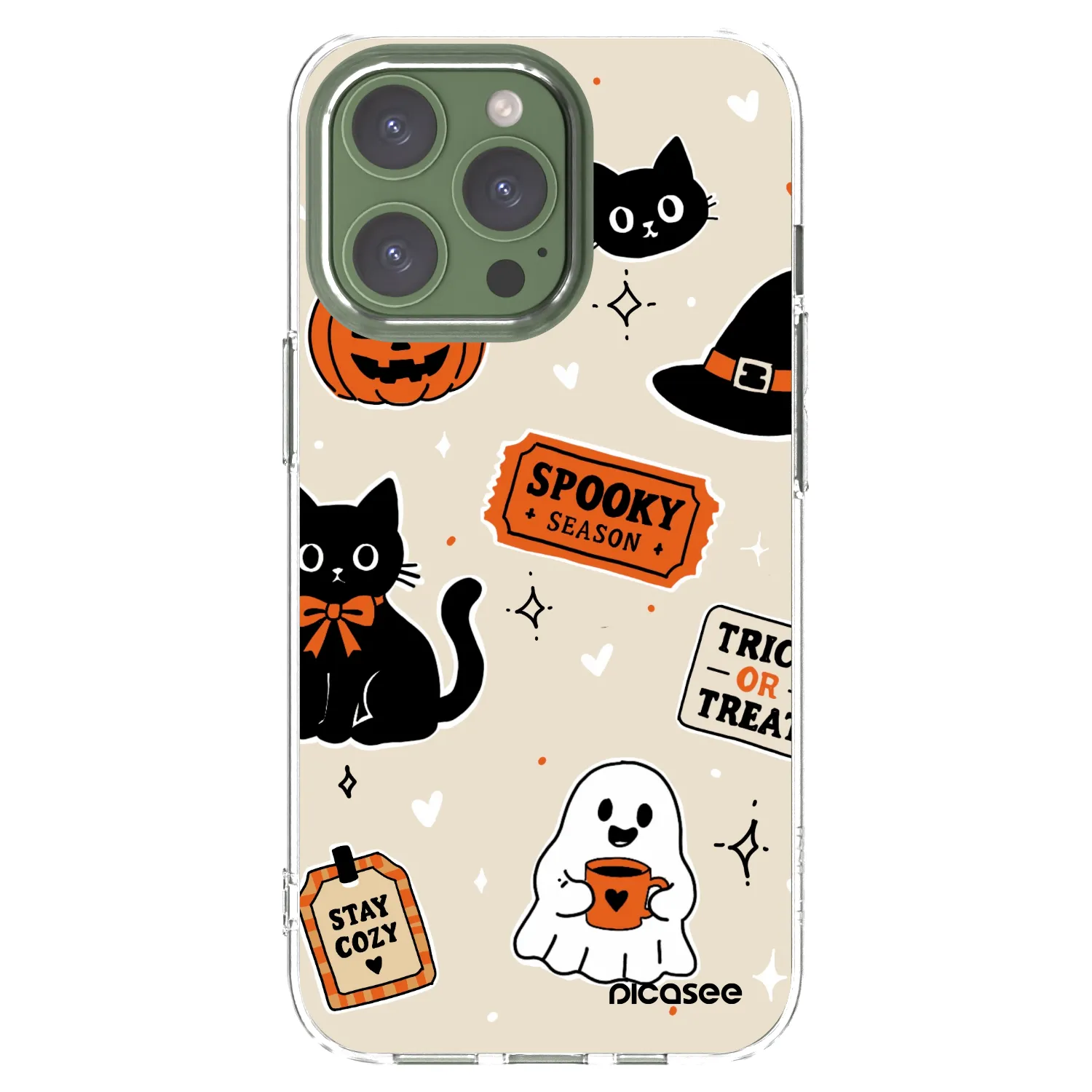 Picasee silikonski prozorni ovitek za Apple iPhone 13 Pro - Halloween stickers
