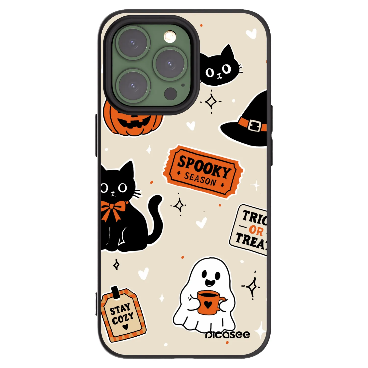 Picasee silikonski črni ovitek za Apple iPhone 13 Pro - Halloween stickers