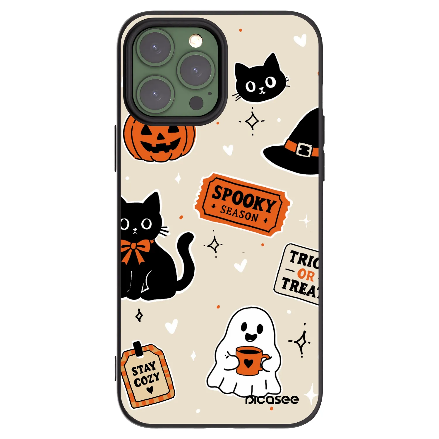 Picasee silikonski črni ovitek za Apple iPhone 13 Pro Max - Halloween stickers