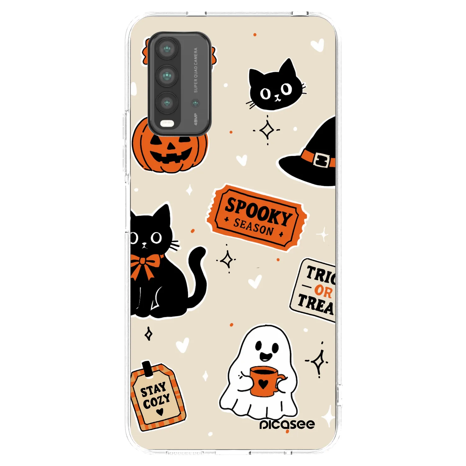 Picasee silikonski prozorni ovitek za Xiaomi Redmi 9T - Halloween stickers