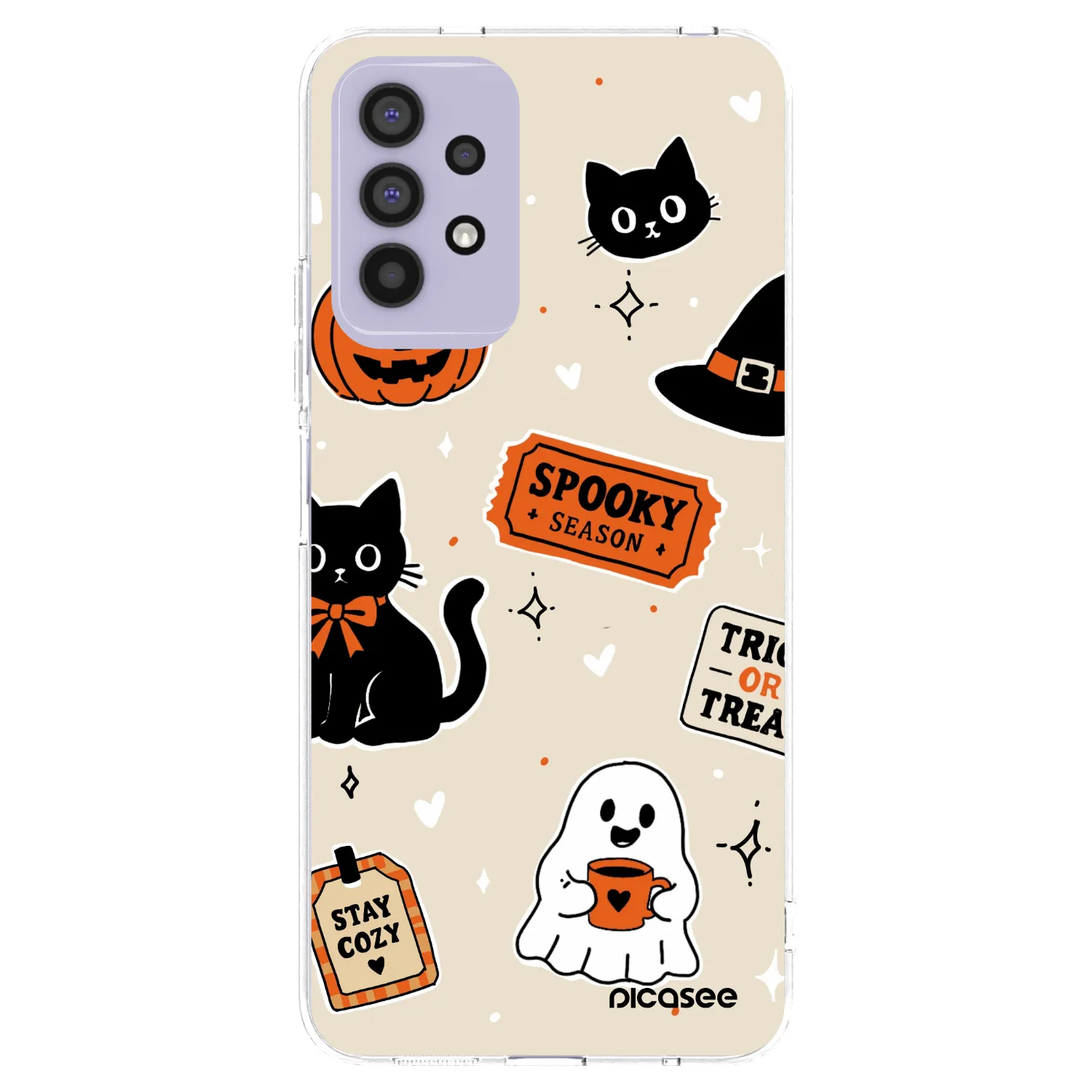 Picasee silikonski prozorni ovitek za Samsung Galaxy A32 4G SM-A325F - Halloween stickers