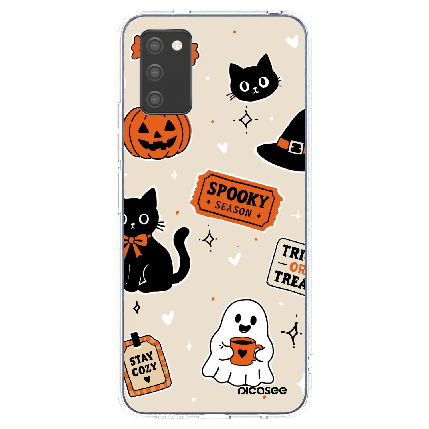 Picasee silikonski prozorni ovitek za Samsung Galaxy A02s A025G - Halloween stickers