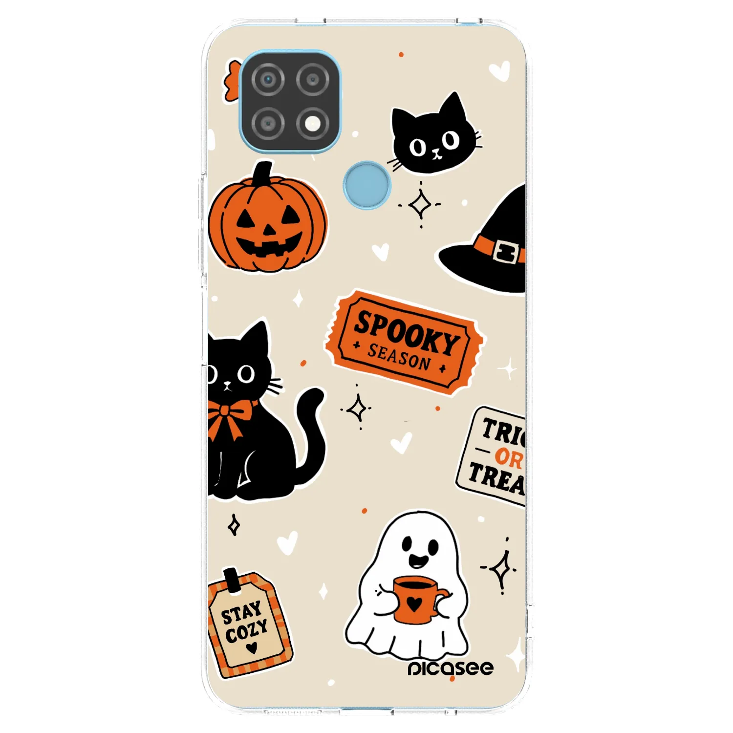 Picasee silikonski prozorni ovitek za Realme C21 - Halloween stickers