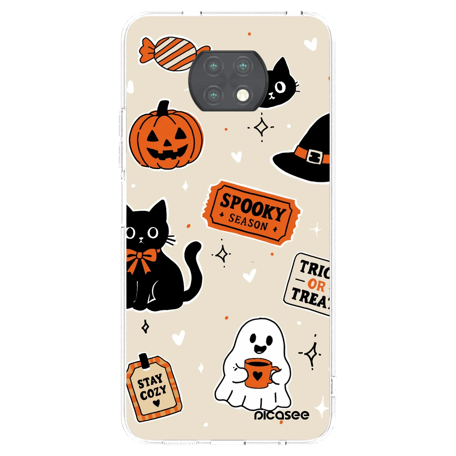Picasee silikonski prozorni ovitek za Xiaomi Redmi Note 9T - Halloween stickers