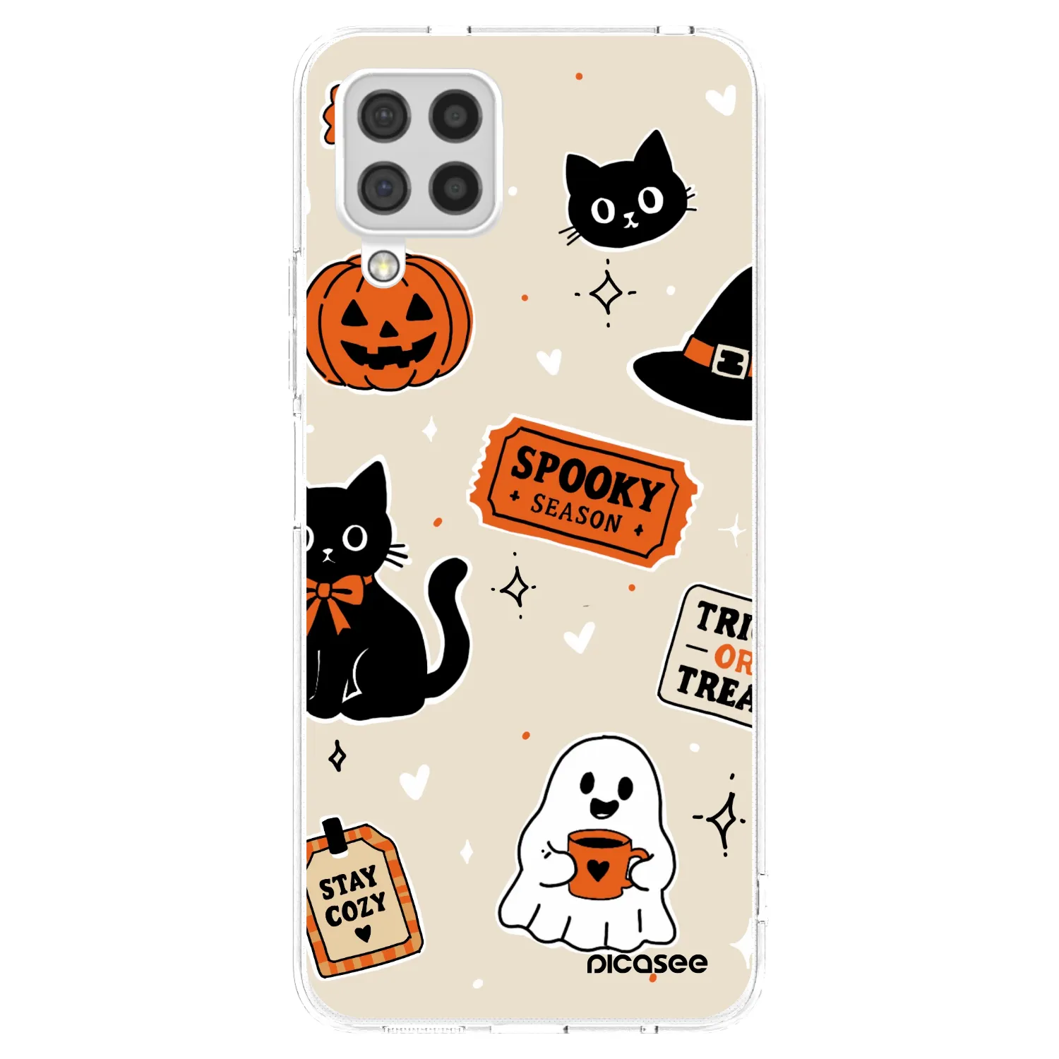 Picasee silikonski prozorni ovitek za Samsung Galaxy A22 A225F 4G - Halloween stickers