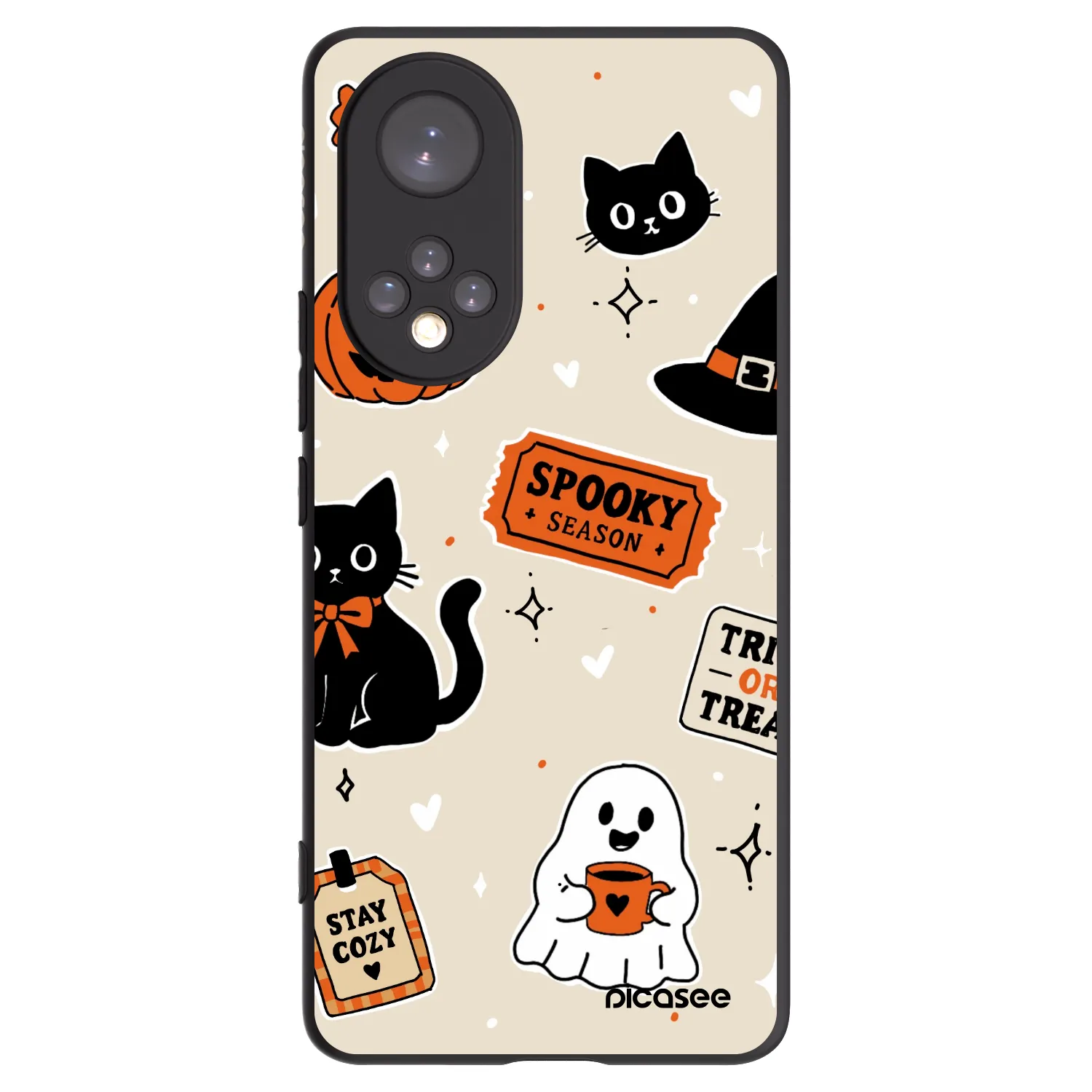 Picasee silikonski črni ovitek za Honor 50 5G - Halloween stickers