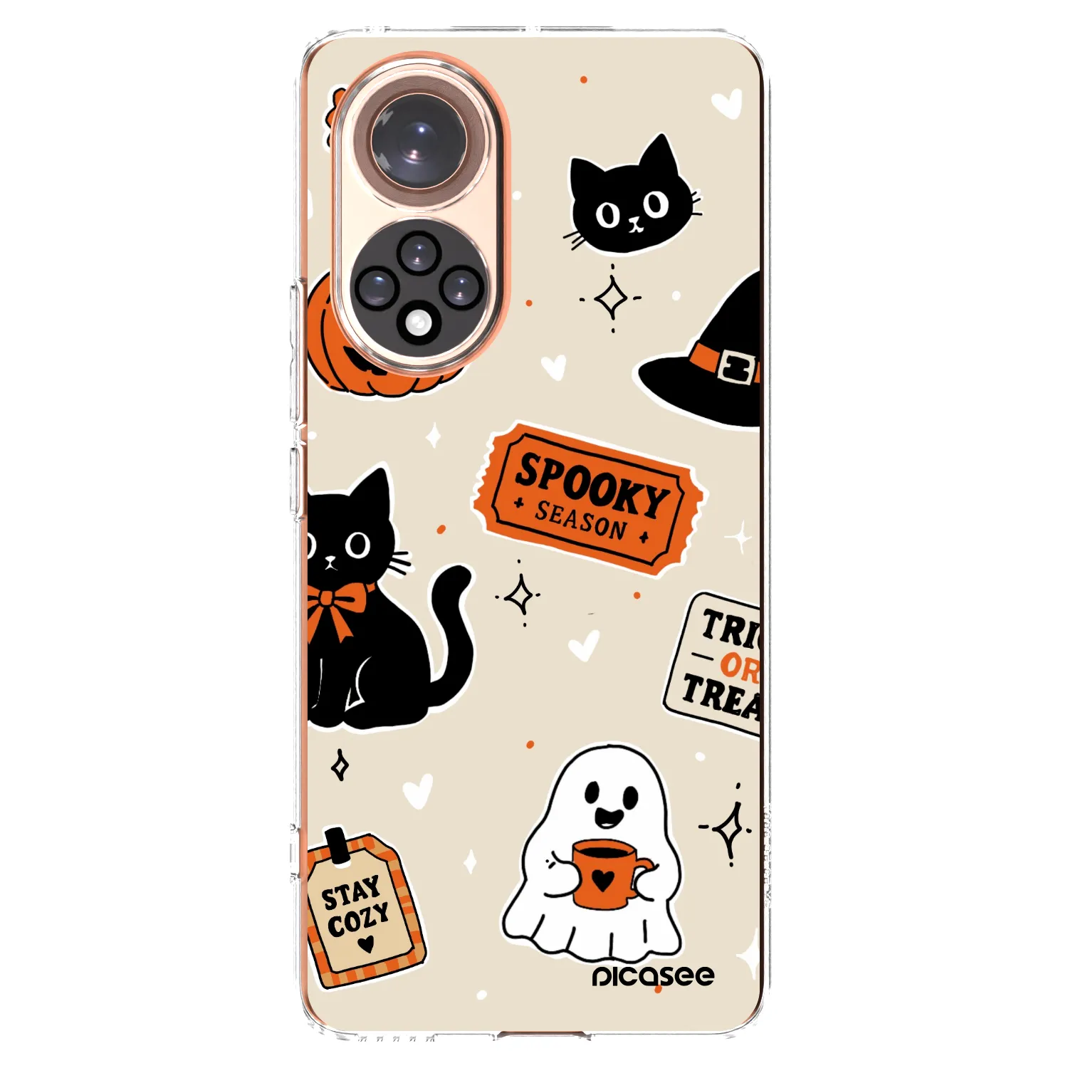 Picasee silikonski prozorni ovitek za Honor 50 5G - Halloween stickers