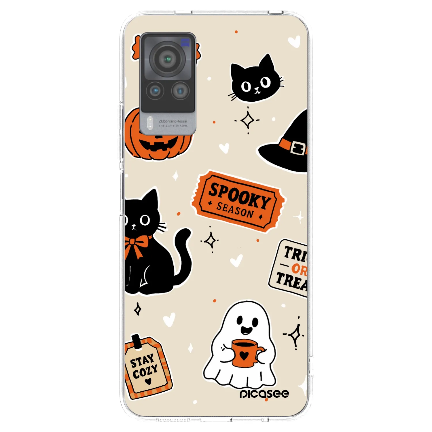 Picasee silikonski prozorni ovitek za Vivo X60 Pro 5G - Halloween stickers