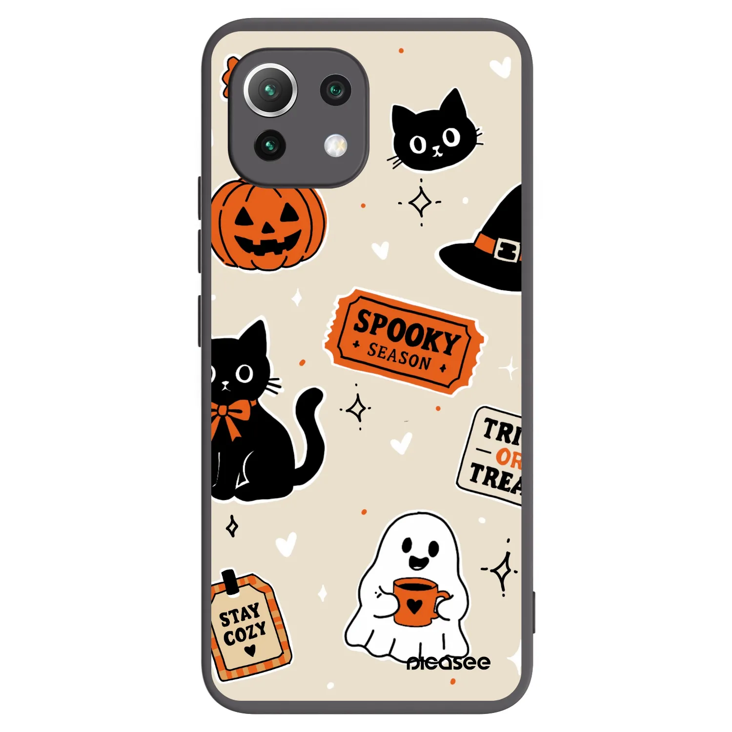 Picasee silikonski črni ovitek za Xiaomi 11 Lite 5G NE - Halloween stickers