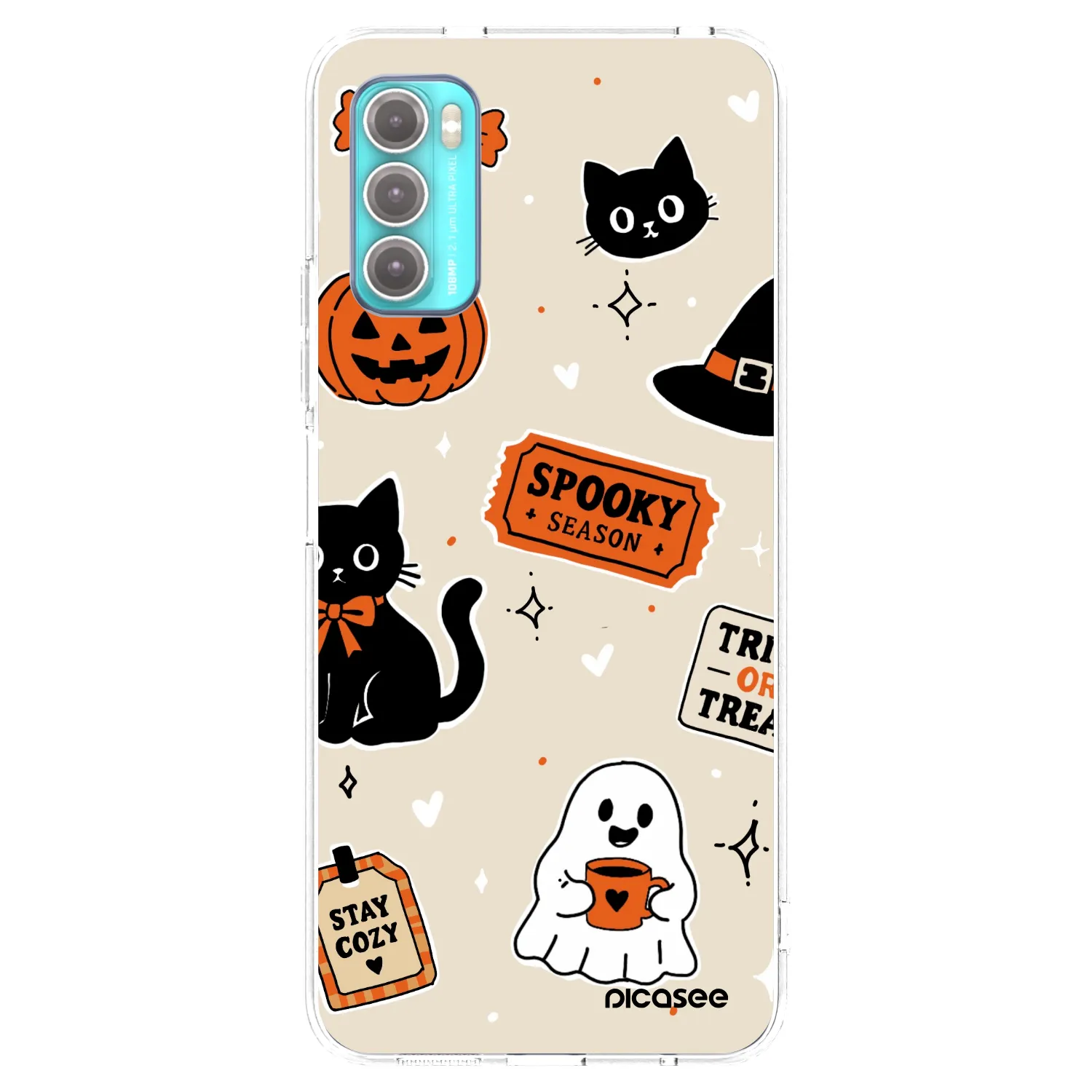 Picasee silikonski prozorni ovitek za Motorola Moto G60 - Halloween stickers
