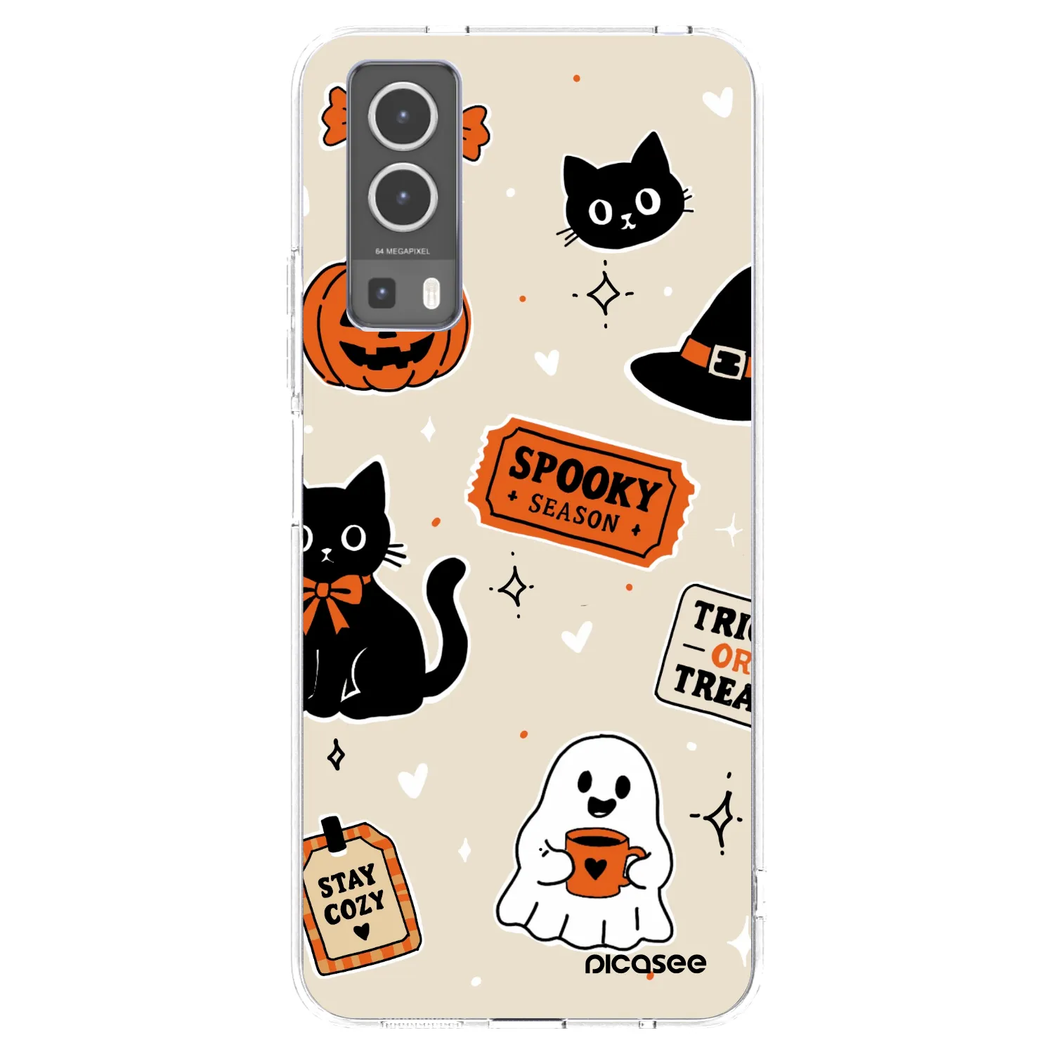 Picasee silikonski prozorni ovitek za Vivo Y72 5G - Halloween stickers