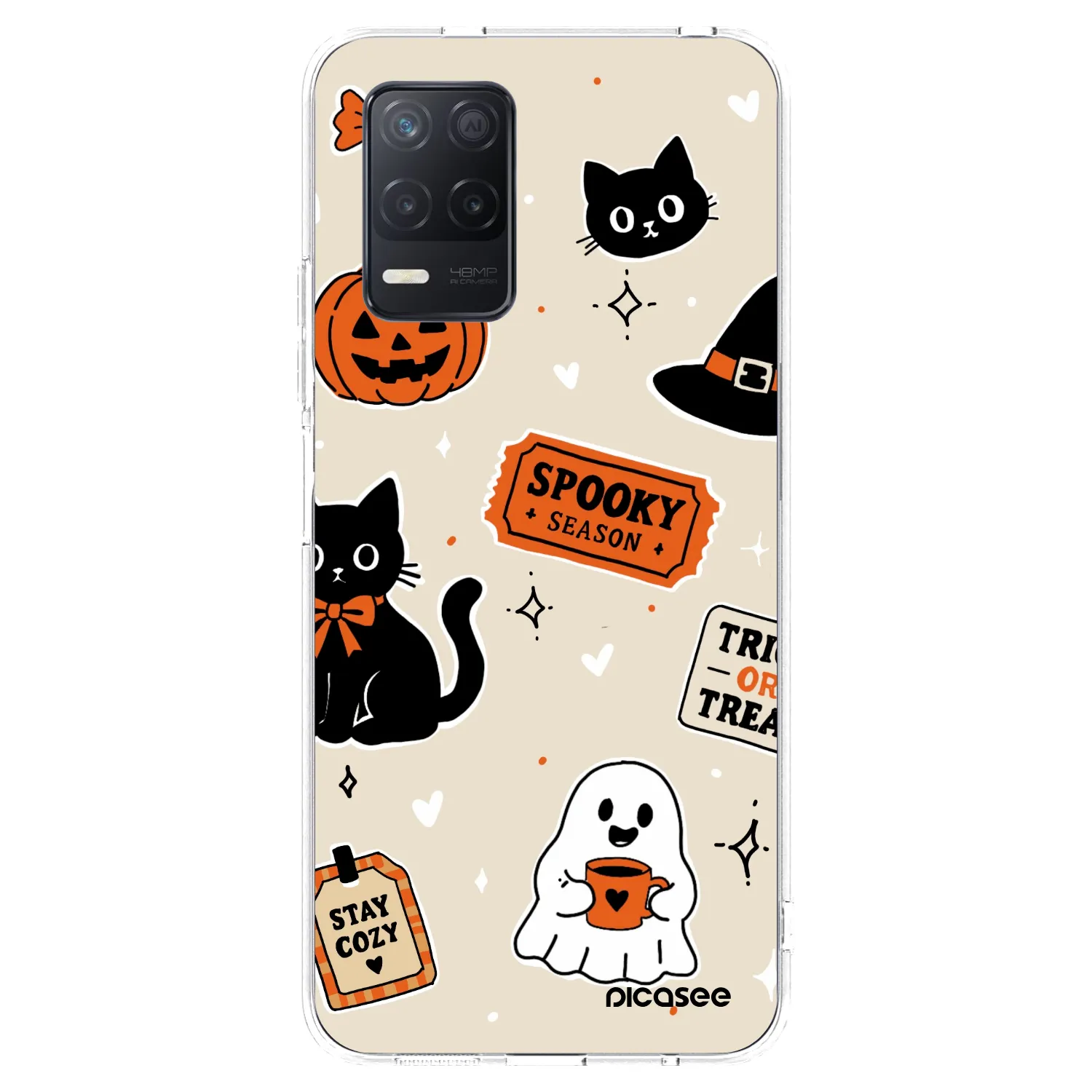 Picasee silikonski prozorni ovitek za Realme 8 5G - Halloween stickers