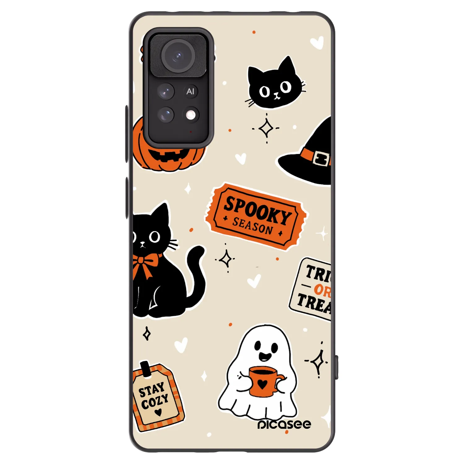 Picasee silikonski črni ovitek za Xiaomi Redmi Note 11 Pro - Halloween stickers