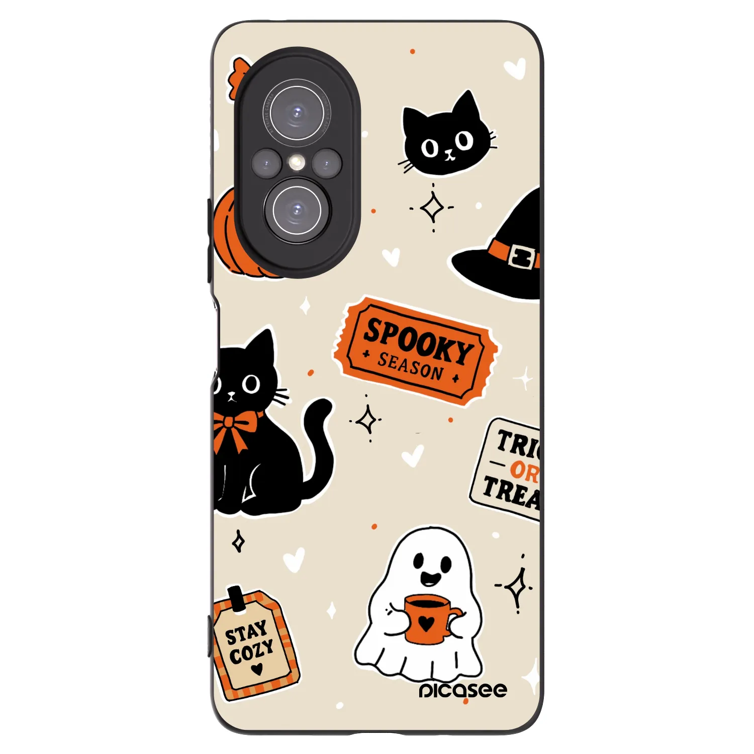 Picasee silikonski črni ovitek za Huawei Nova 9 SE - Halloween stickers