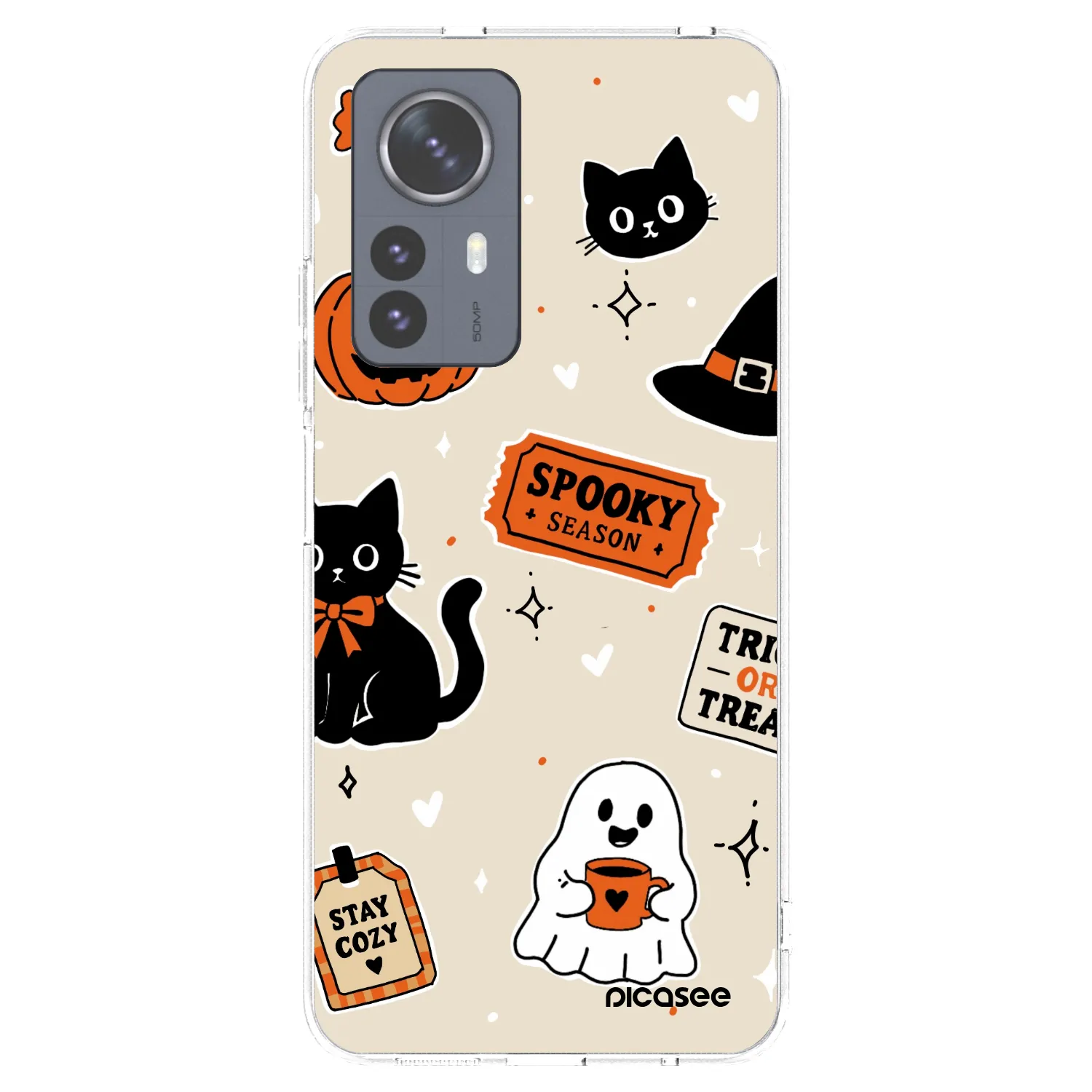 Picasee silikonski prozorni ovitek za Xiaomi 12 Pro - Halloween stickers
