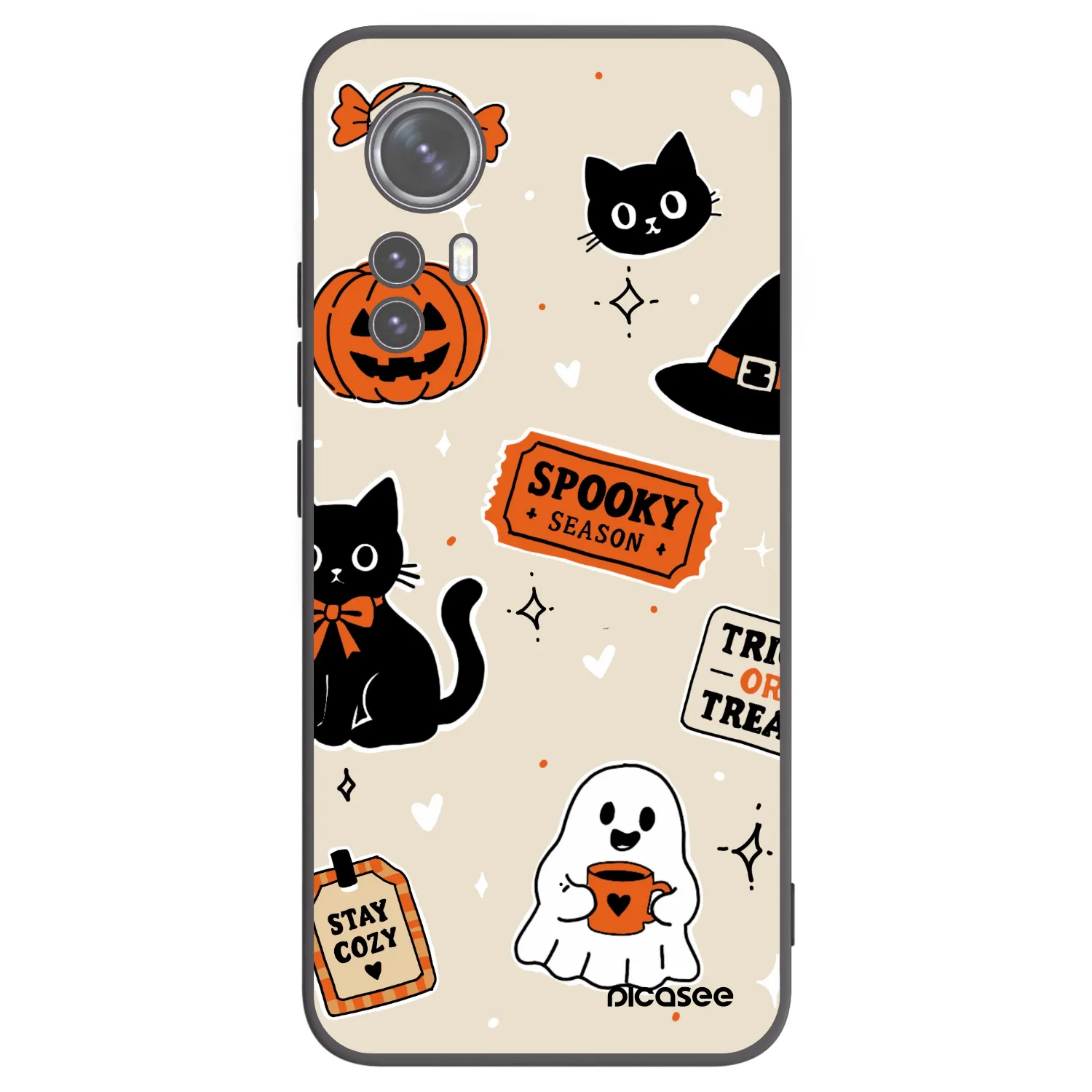 Picasee silikonski črni ovitek za Xiaomi 12X - Halloween stickers