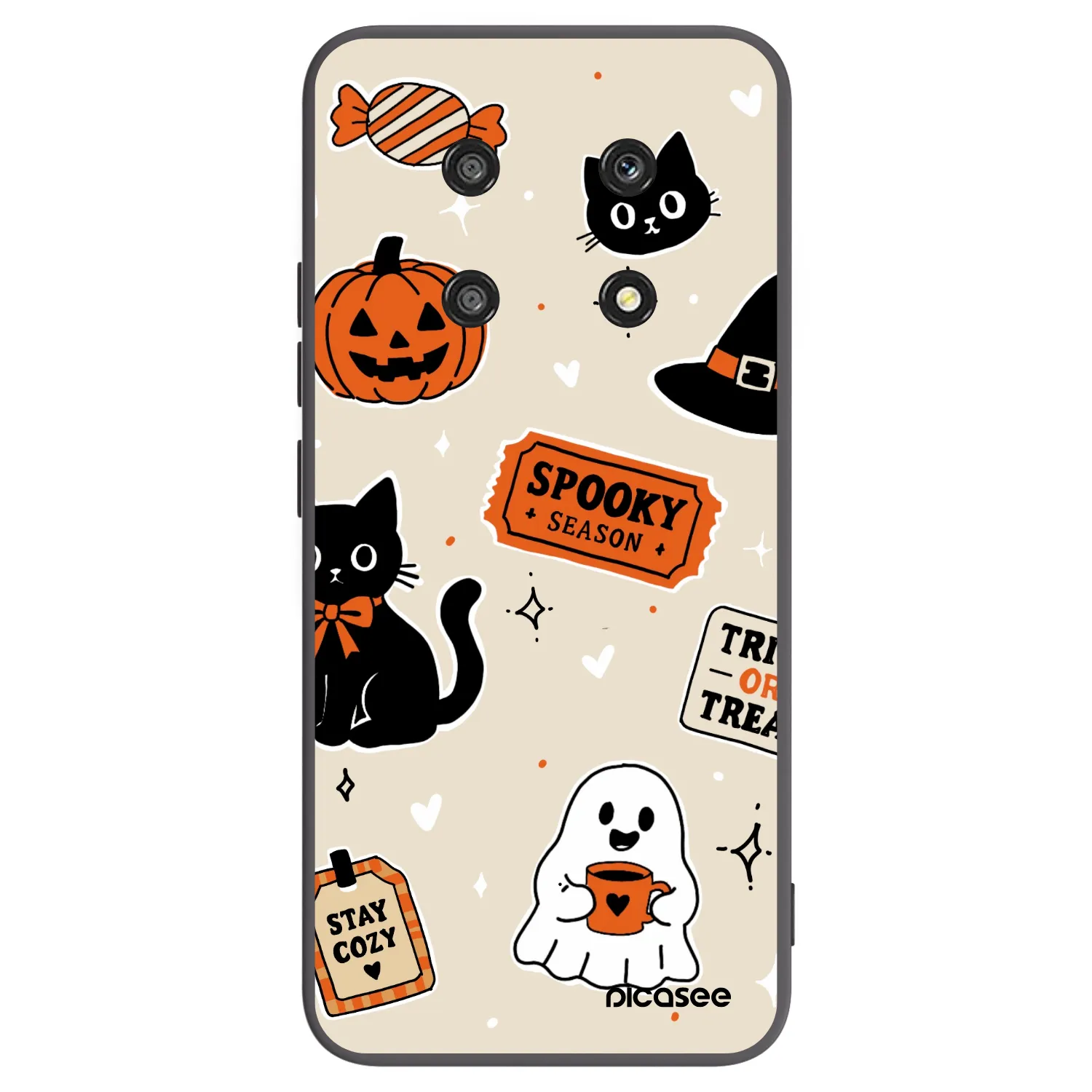 Picasee silikonski črni ovitek za Honor Magic4 Lite 5G - Halloween stickers