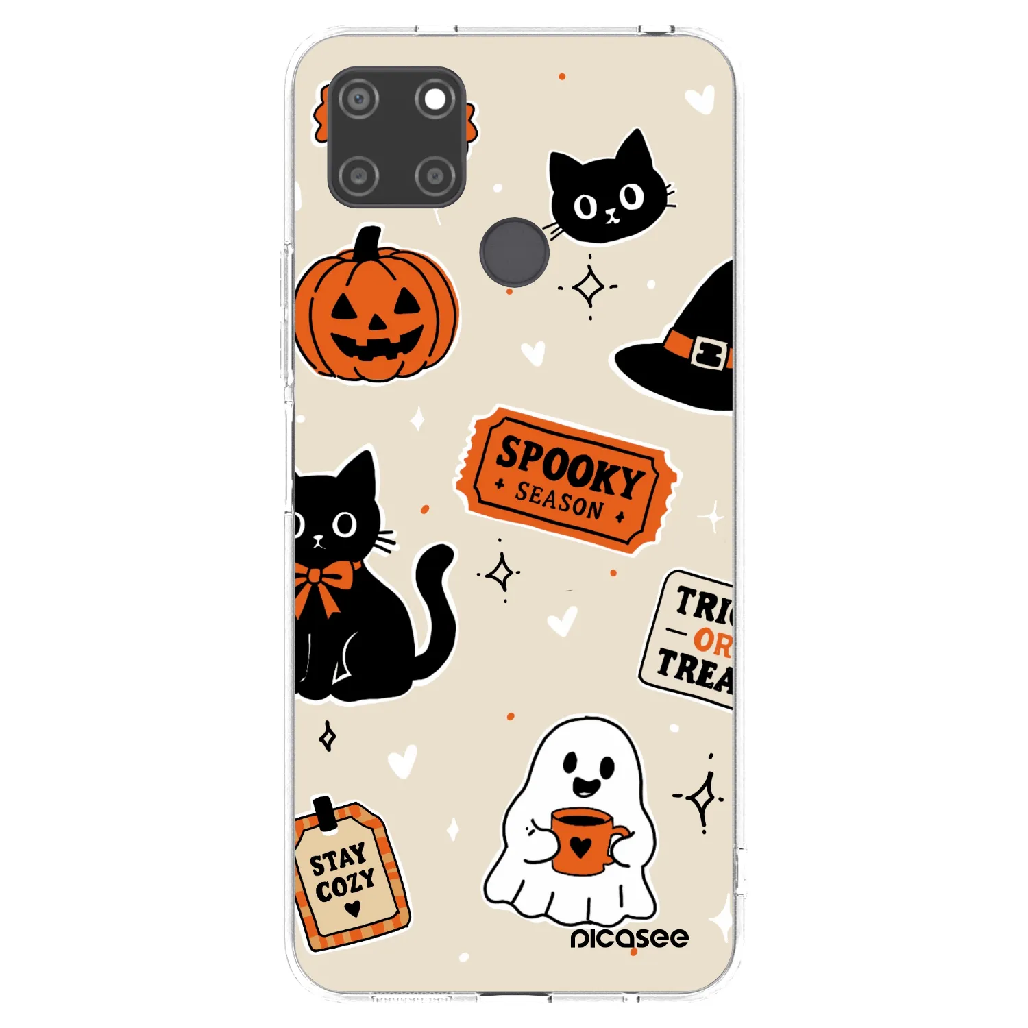 Picasee silikonski prozorni ovitek za Realme C21Y - Halloween stickers