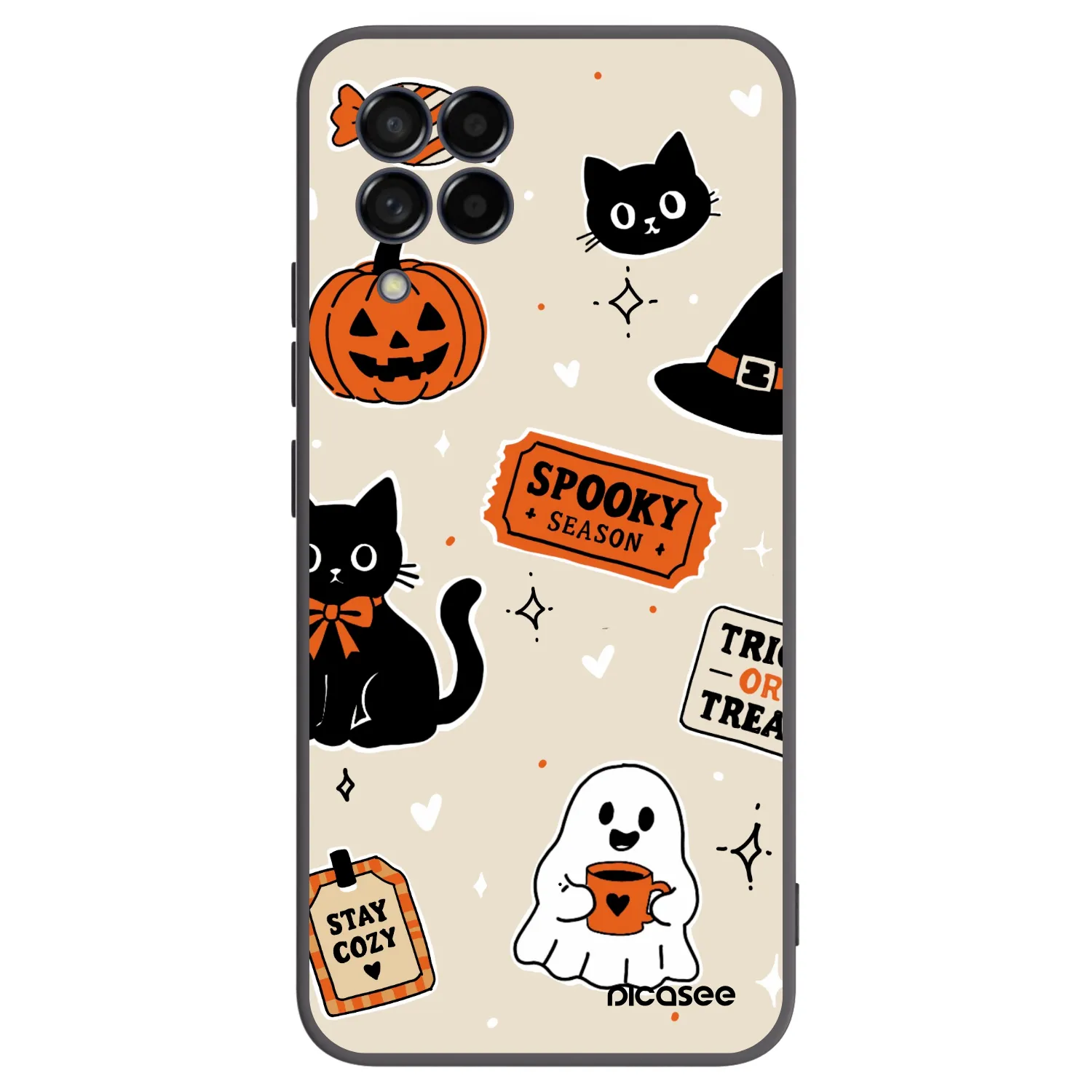 Picasee silikonski črni ovitek za Samsung Galaxy M53 5G - Halloween stickers