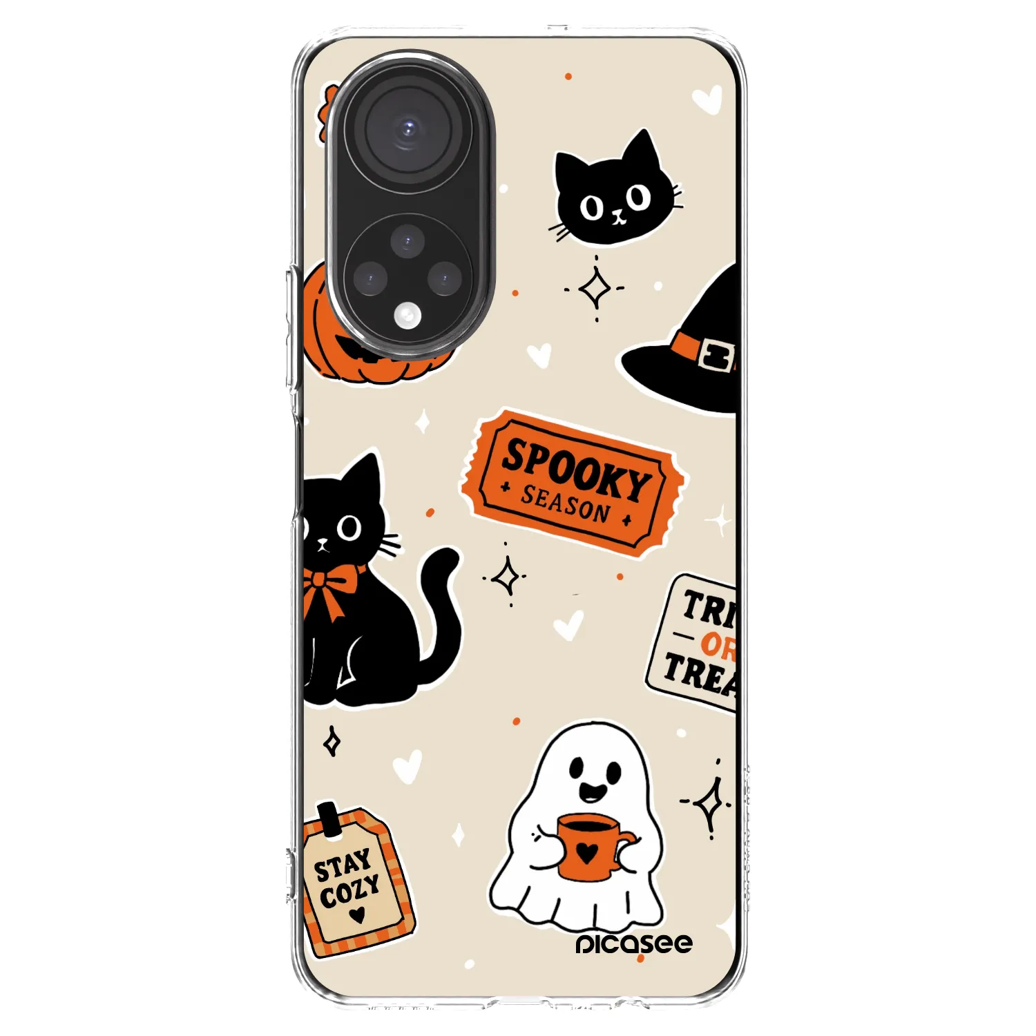 Picasee silikonski prozorni ovitek za Honor X7 - Halloween stickers