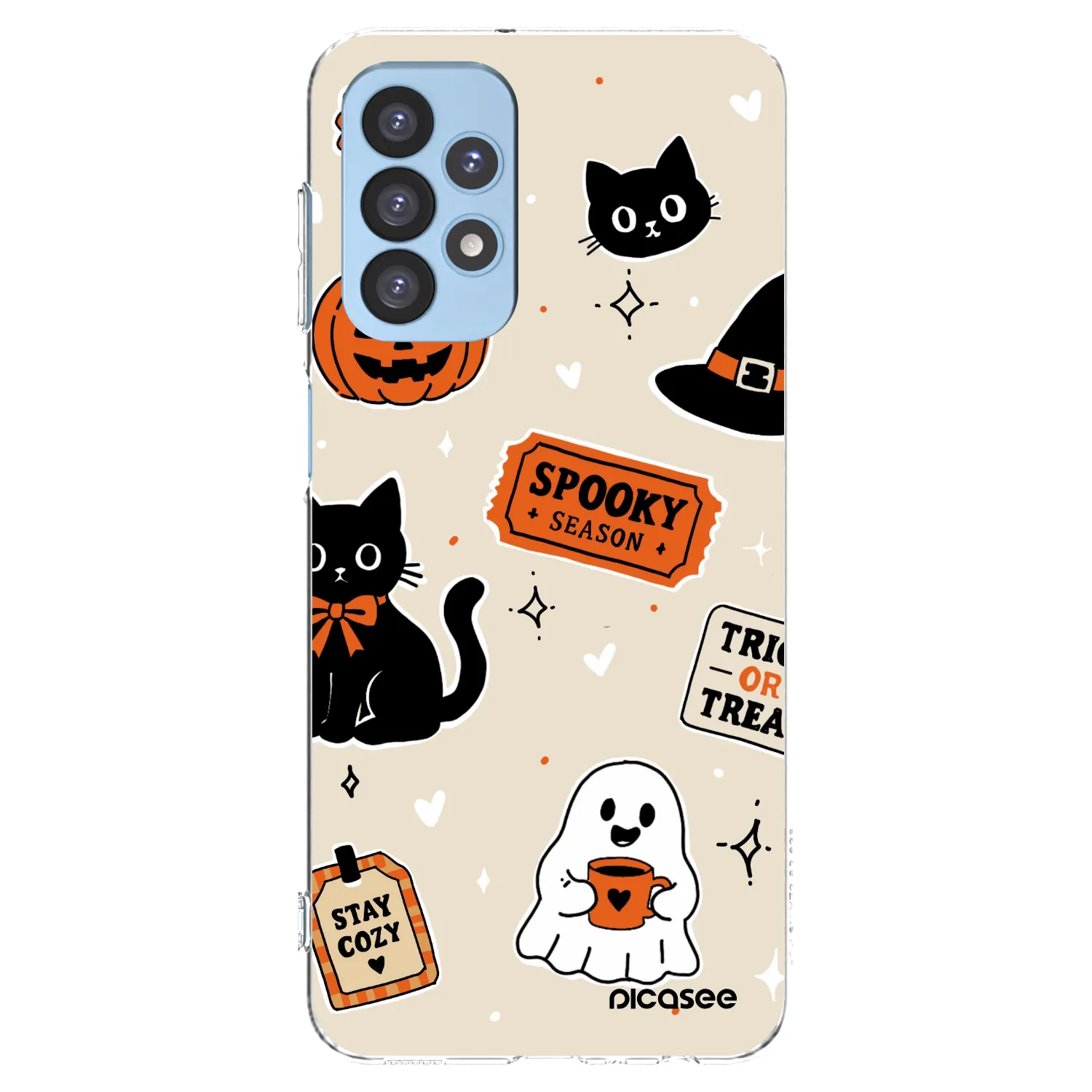 Picasee silikonski prozorni ovitek za Samsung Galaxy A23 A235F 4G - Halloween stickers