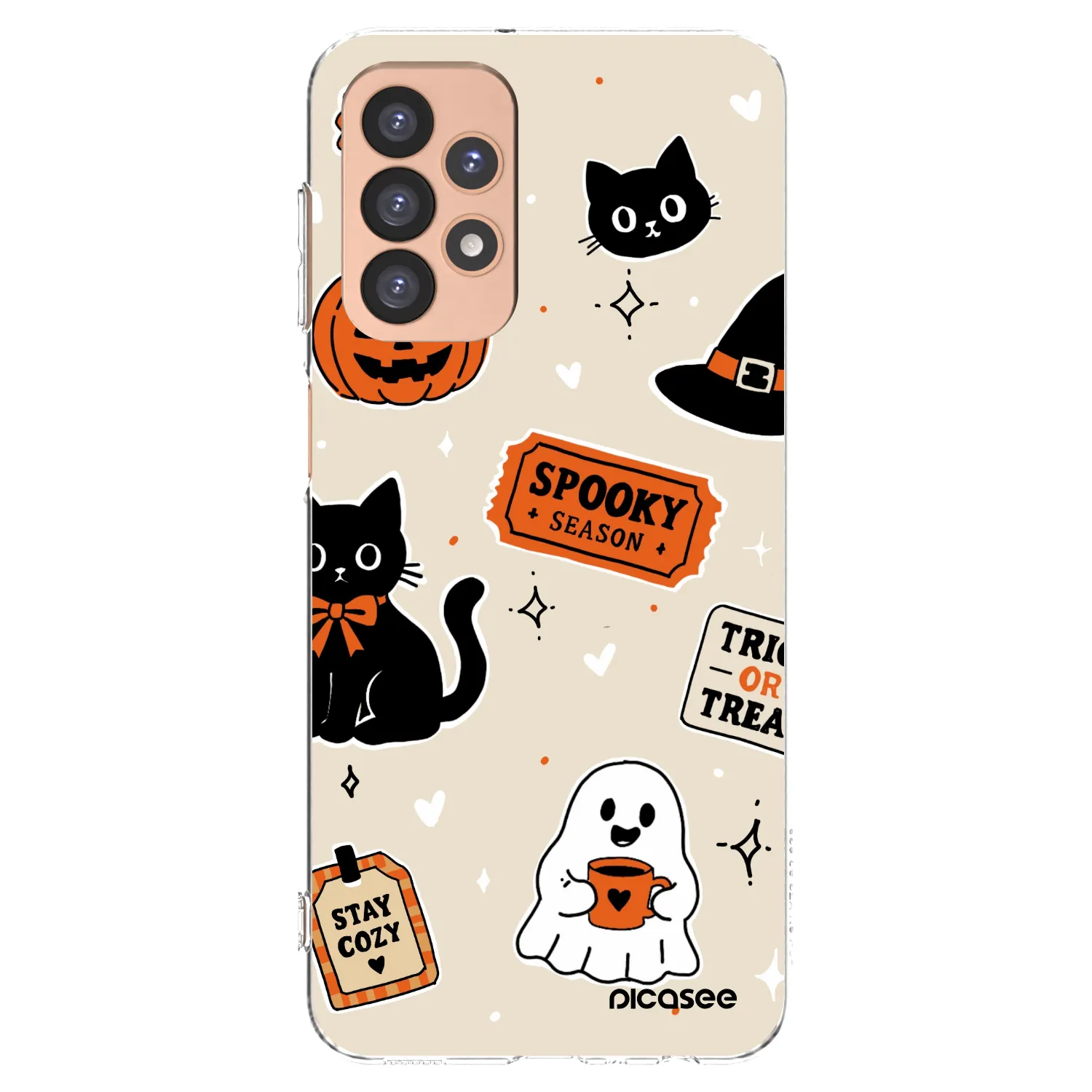 Picasee silikonski prozorni ovitek za Samsung Galaxy A23 A236B 5G - Halloween stickers