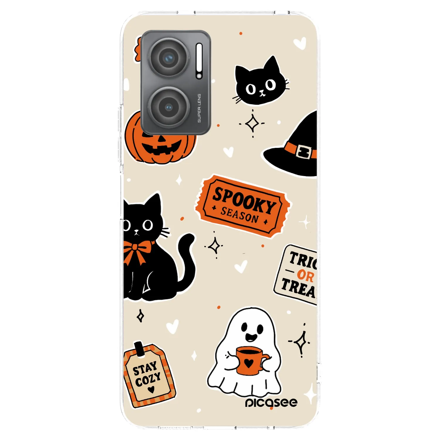 Picasee silikonski prozorni ovitek za Xiaomi Redmi 10 5G - Halloween stickers