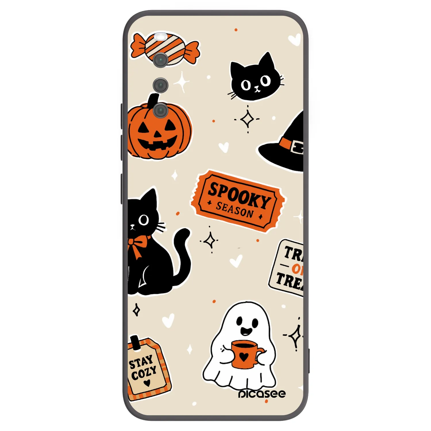 Picasee silikonski črni ovitek za Sony Xperia 10 III - Halloween stickers