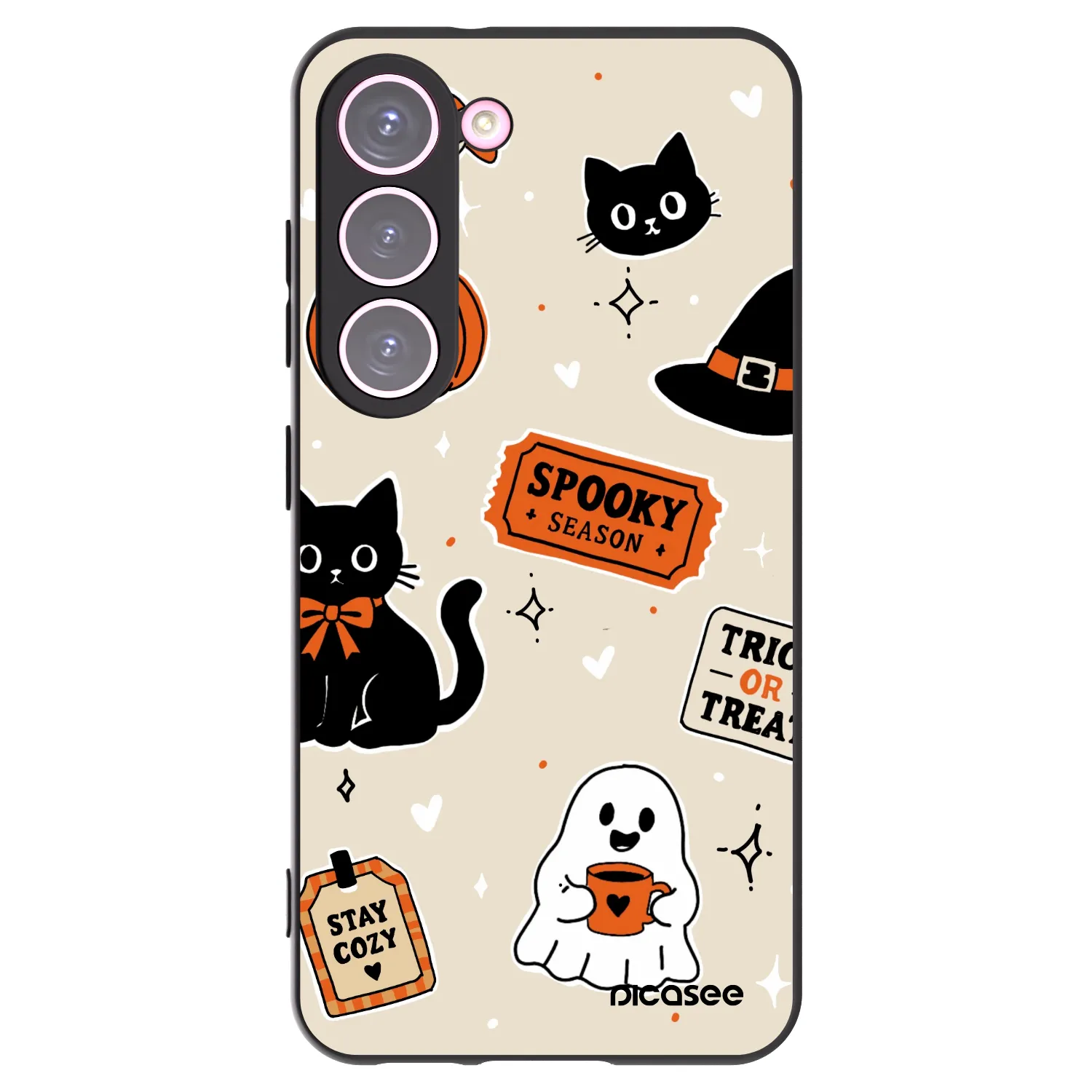Picasee silikonski črni ovitek za Samsung Galaxy S23 5G - Halloween stickers