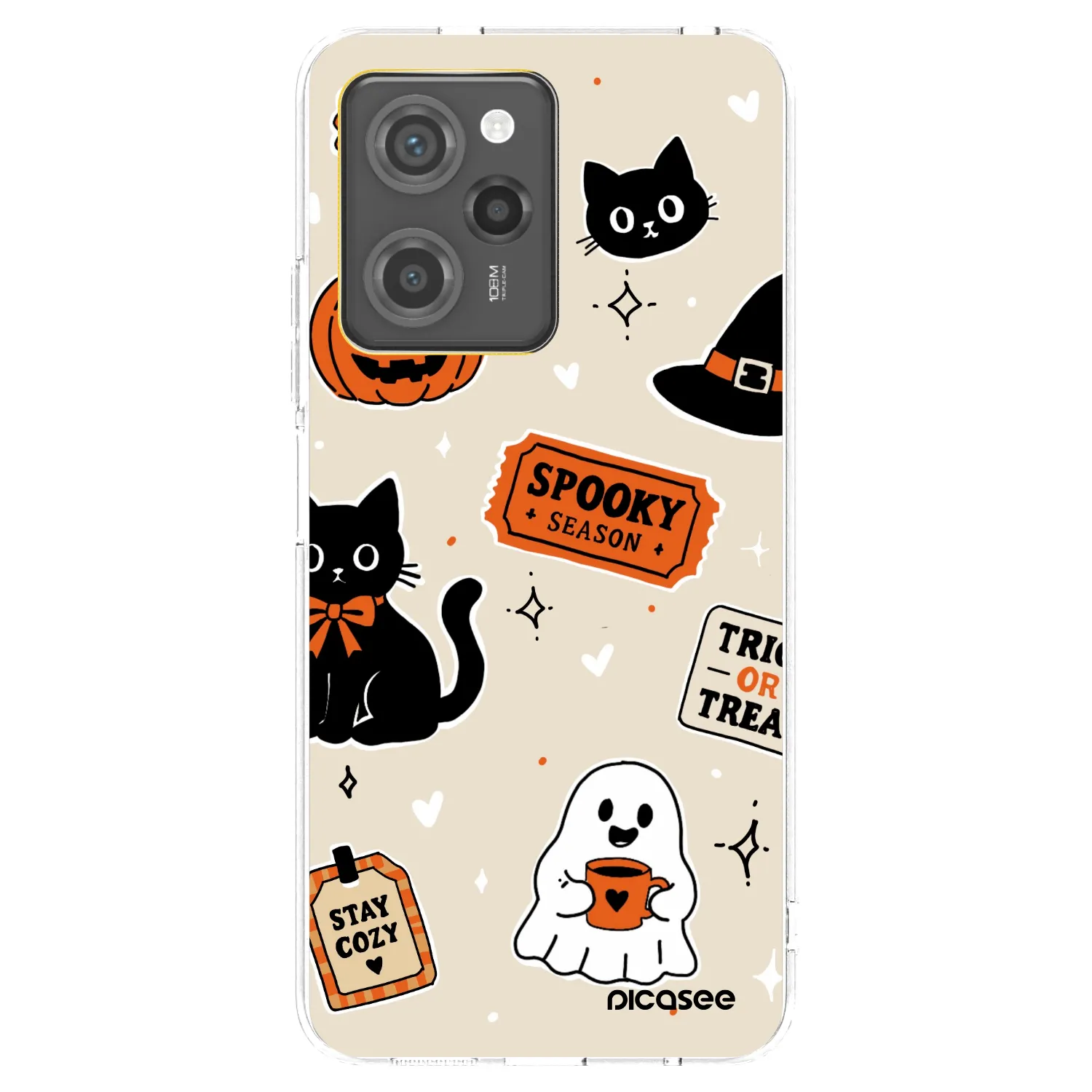 Picasee silikonski prozorni ovitek za Xiaomi Poco X5 Pro - Halloween stickers