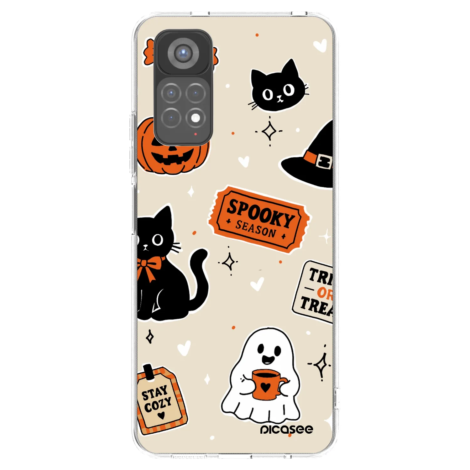 Picasee silikonski prozorni ovitek za Xiaomi Redmi Note 11S 5G - Halloween stickers