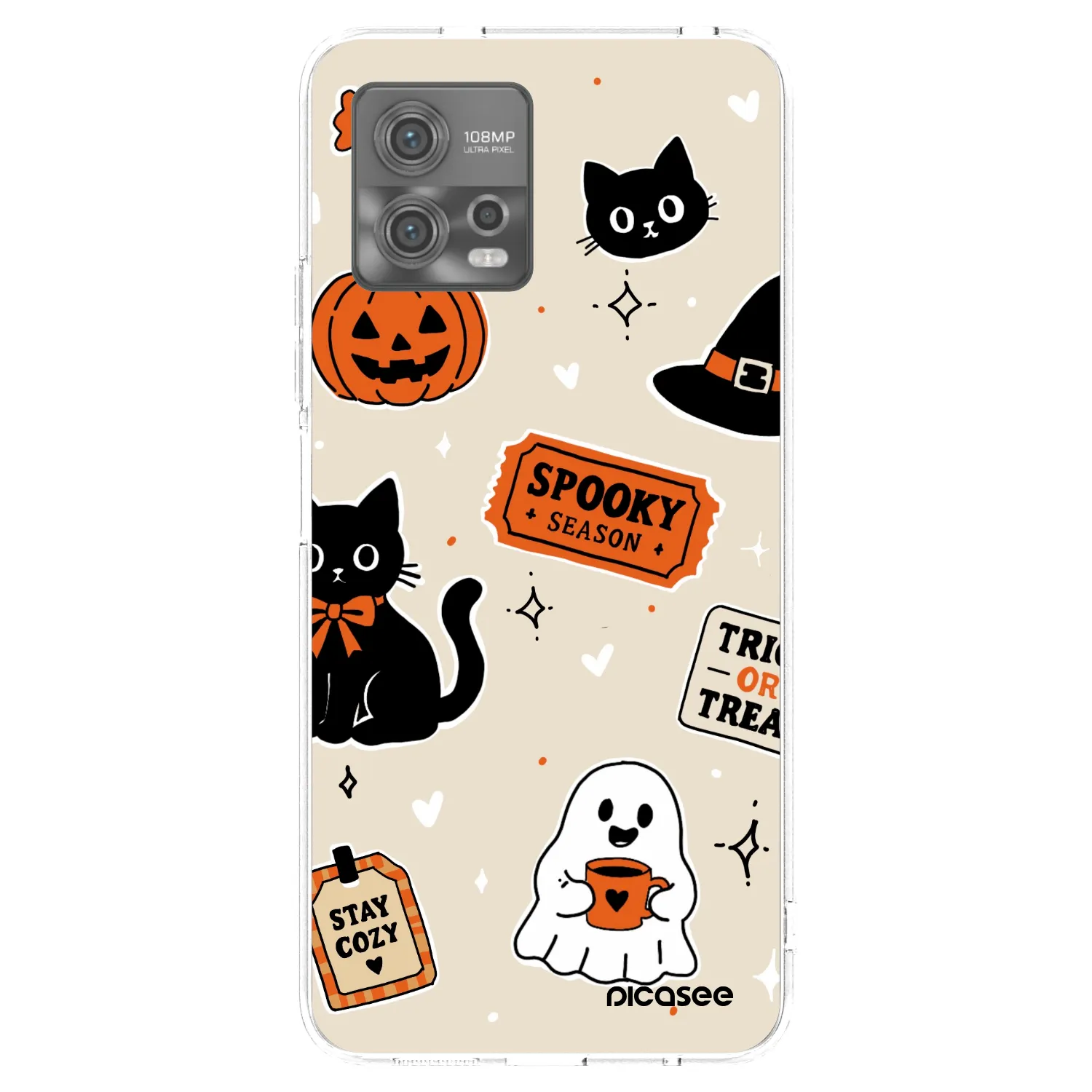 Picasee silikonski prozorni ovitek za Motorola Moto G72 - Halloween stickers