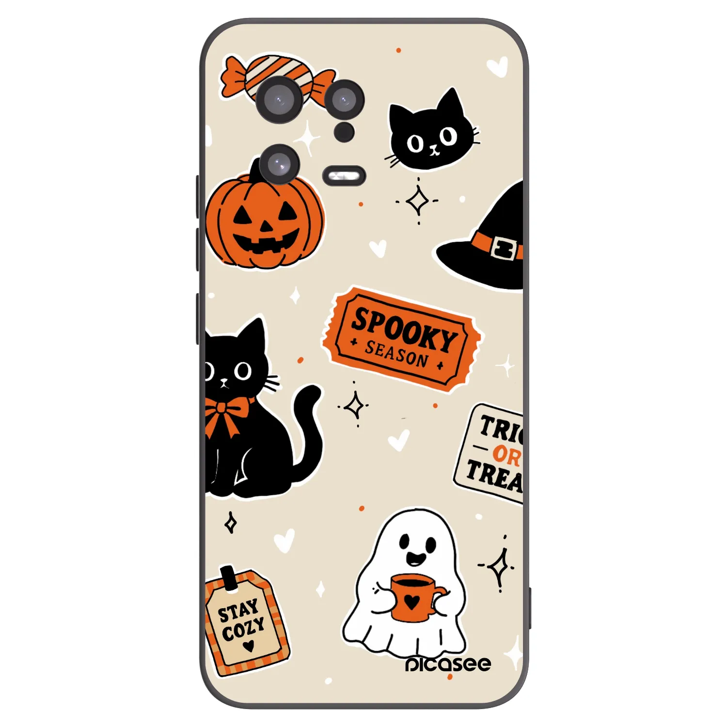 Picasee silikonski črni ovitek za Xiaomi 13 - Halloween stickers