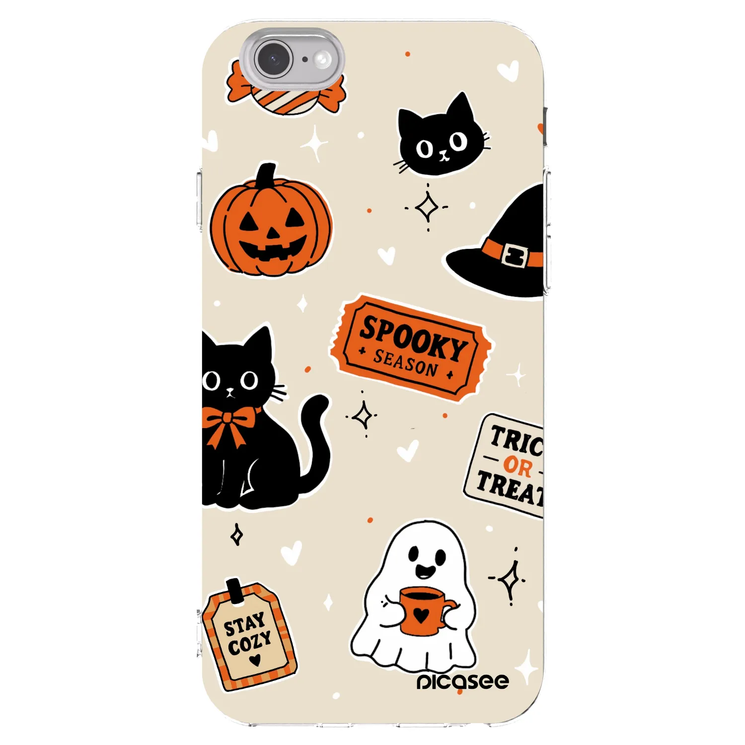 Picasee silikonski prozorni ovitek za Apple iPhone 6/6S - Halloween stickers