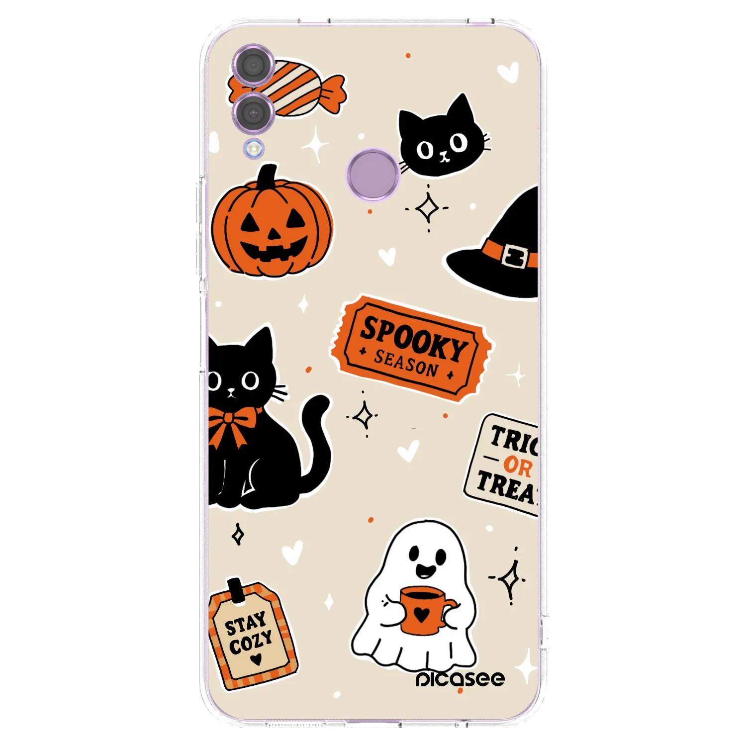 Picasee silikonski prozorni ovitek za Honor 8X - Halloween stickers