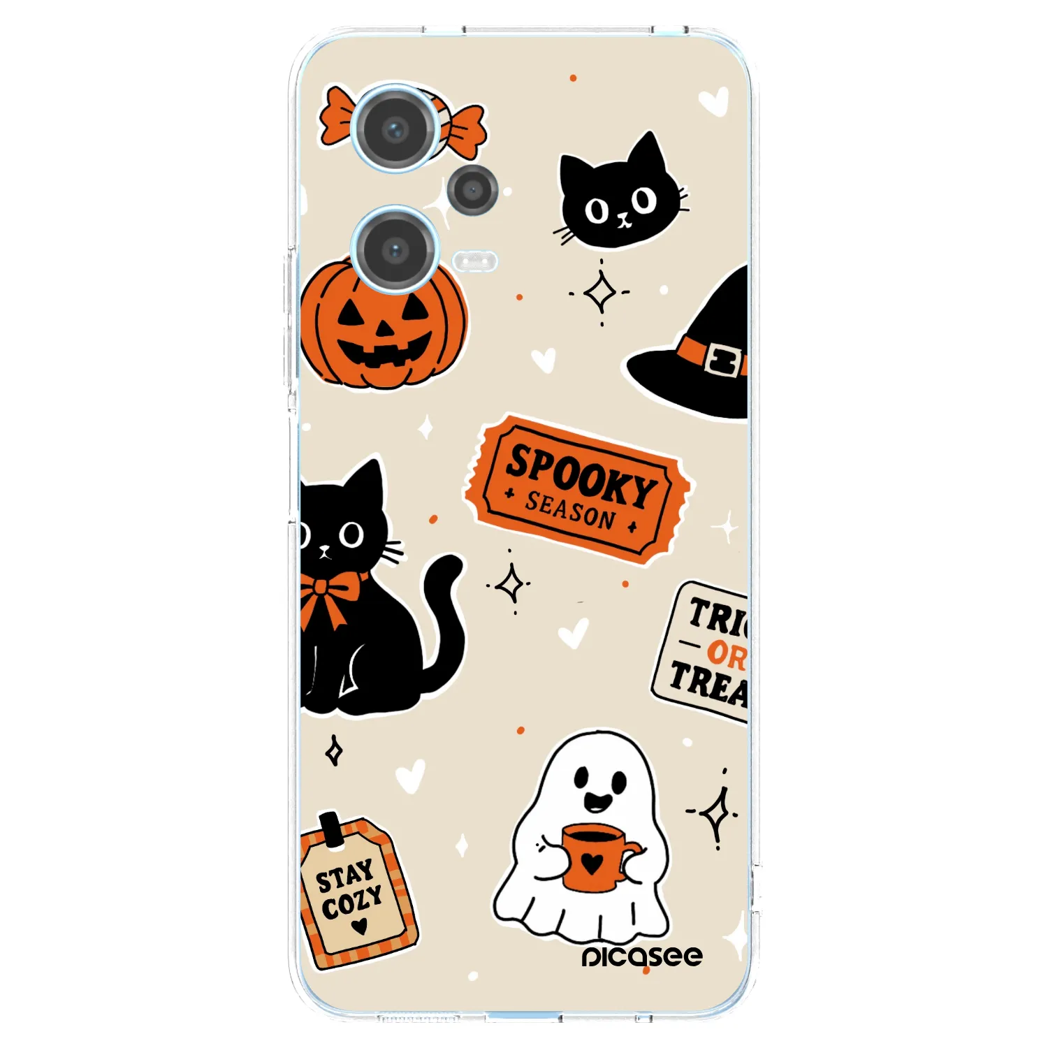 Picasee silikonski prozorni ovitek za Xiaomi Redmi Note 12 5G - Halloween stickers