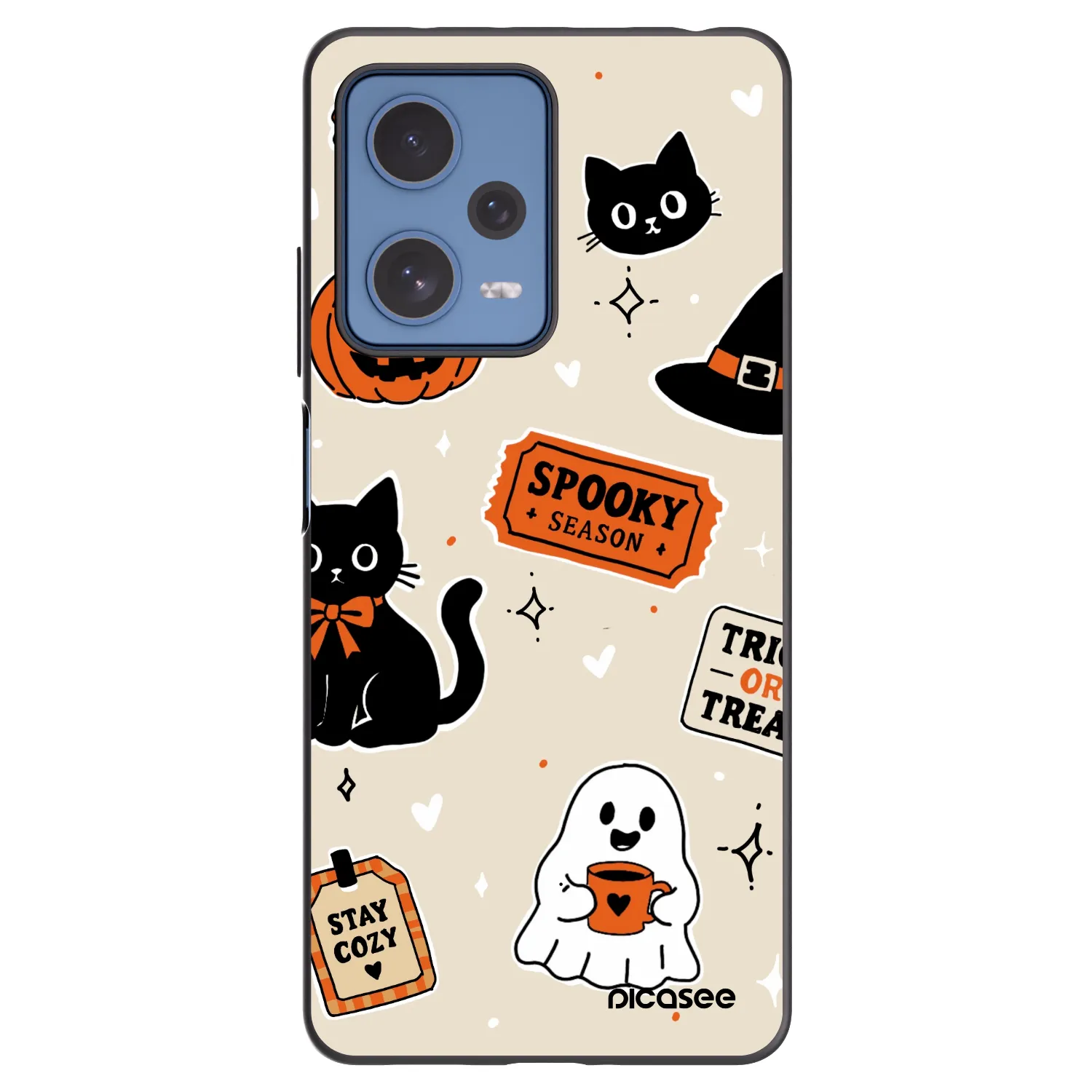 Picasee silikonski črni ovitek za Xiaomi Redmi Note 12 Pro 5G - Halloween stickers