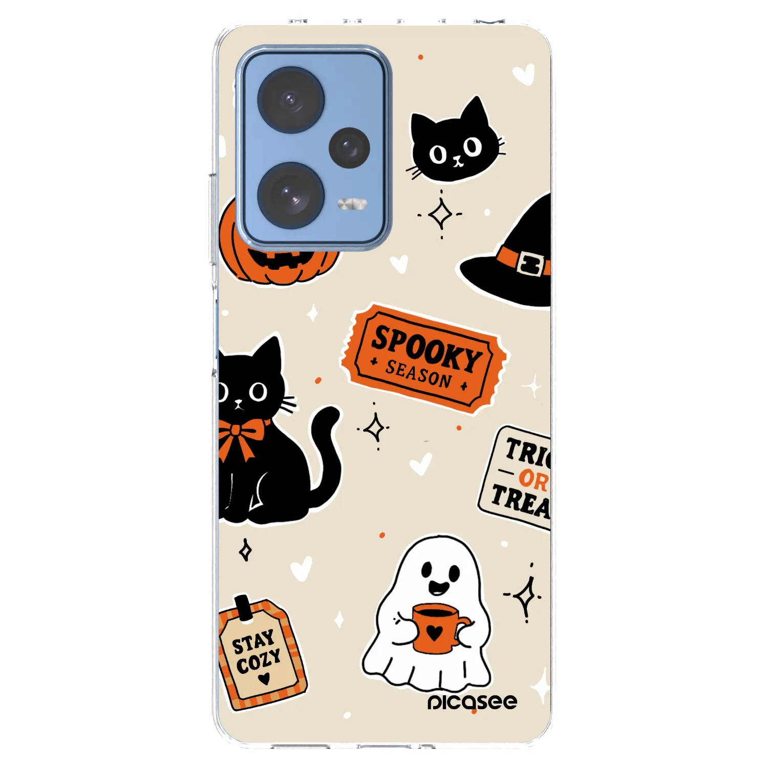 Picasee silikonski prozorni ovitek za Xiaomi Redmi Note 12 Pro 5G - Halloween stickers