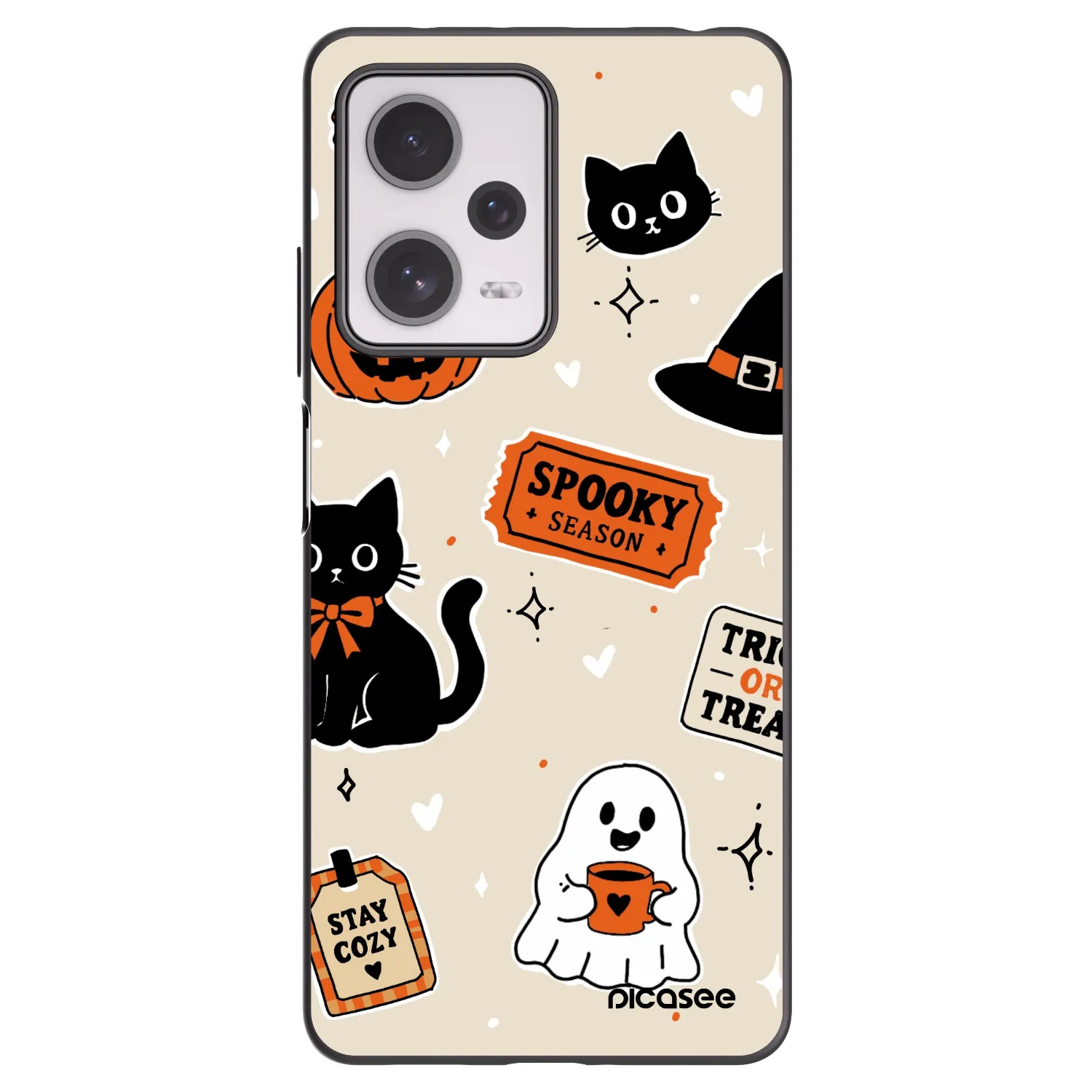 Picasee silikonski črni ovitek za Xiaomi Redmi Note 12 Pro+ 5G - Halloween stickers