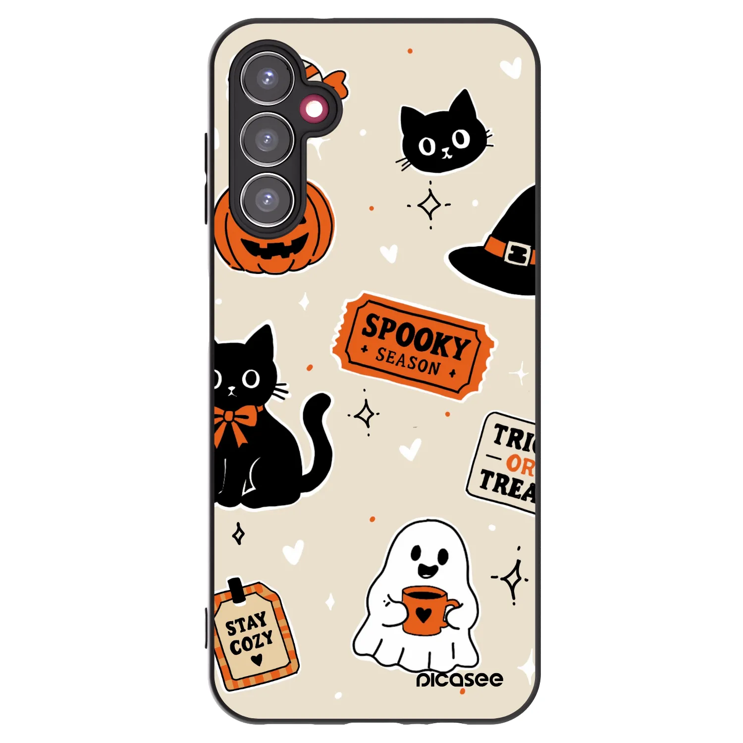 Picasee silikonski črni ovitek za Samsung Galaxy A14 4G A145R - Halloween stickers
