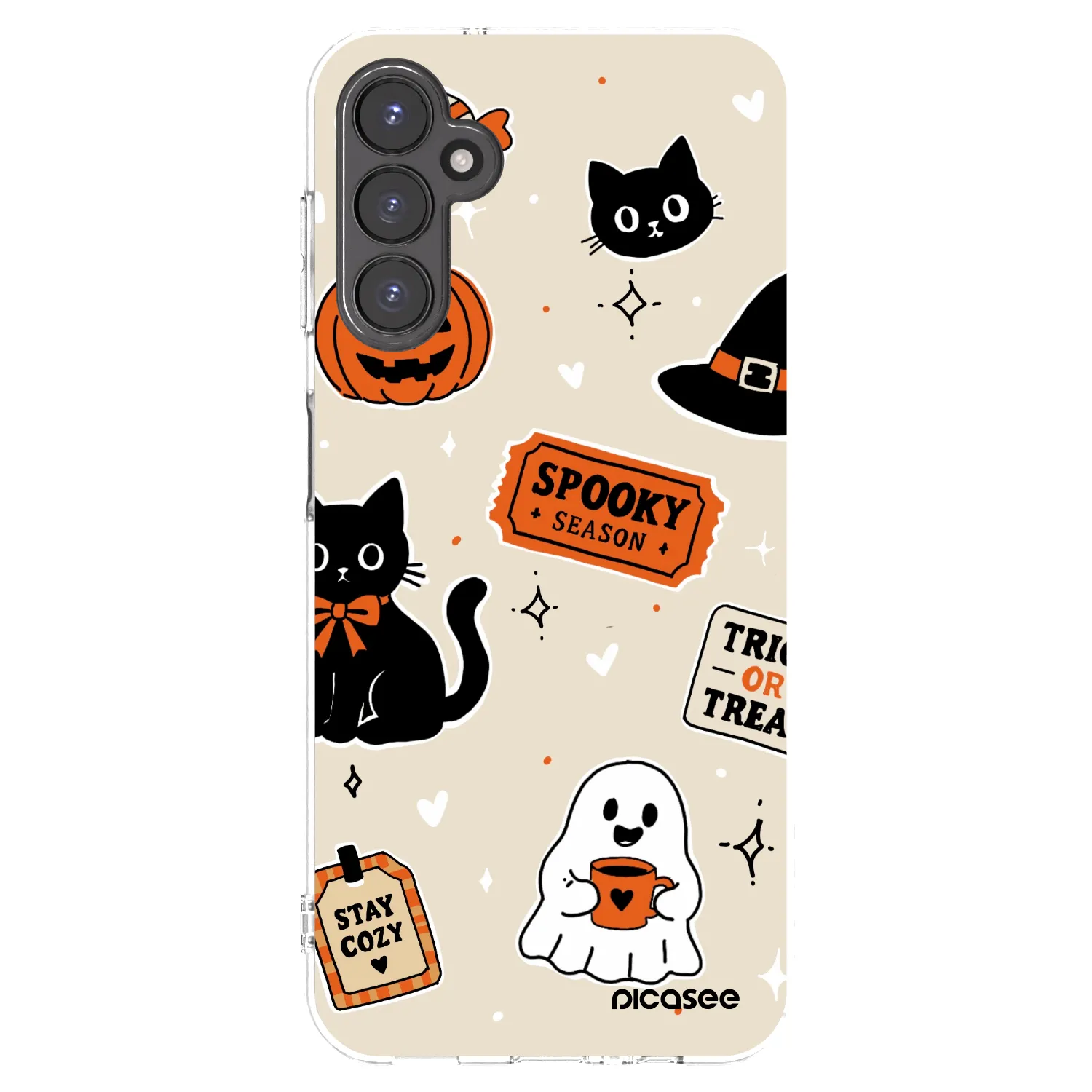 Picasee silikonski prozorni ovitek za Samsung Galaxy A14 5G A146P - Halloween stickers