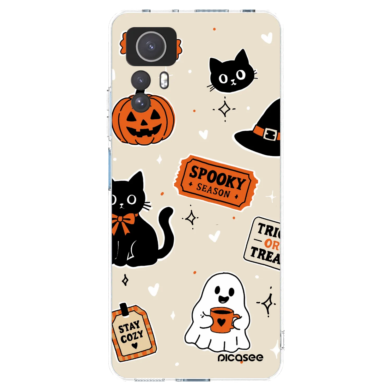 Picasee silikonski prozorni ovitek za Xiaomi Redmi Note 12S - Halloween stickers