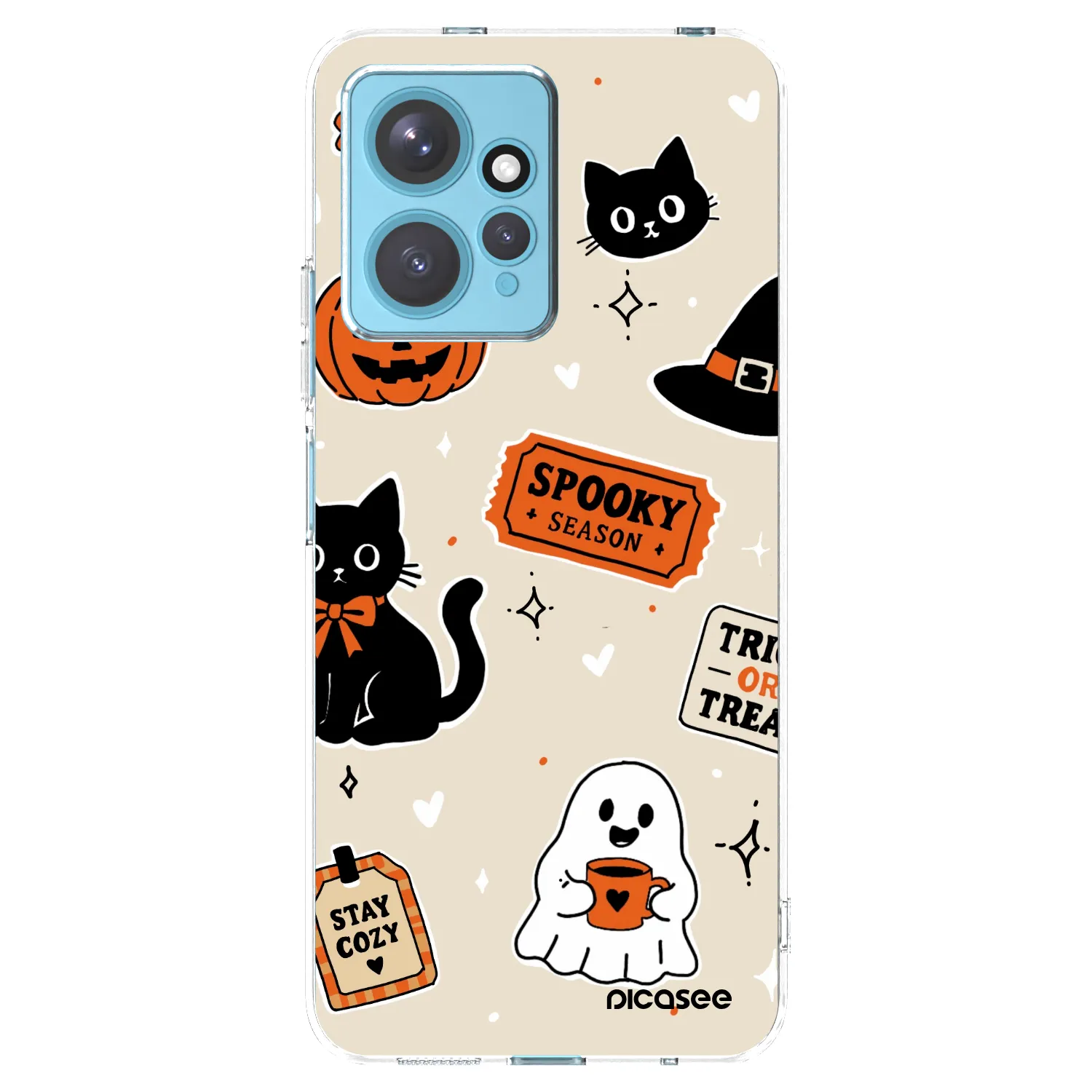 Picasee silikonski prozorni ovitek za Xiaomi Redmi Note 12 4G - Halloween stickers