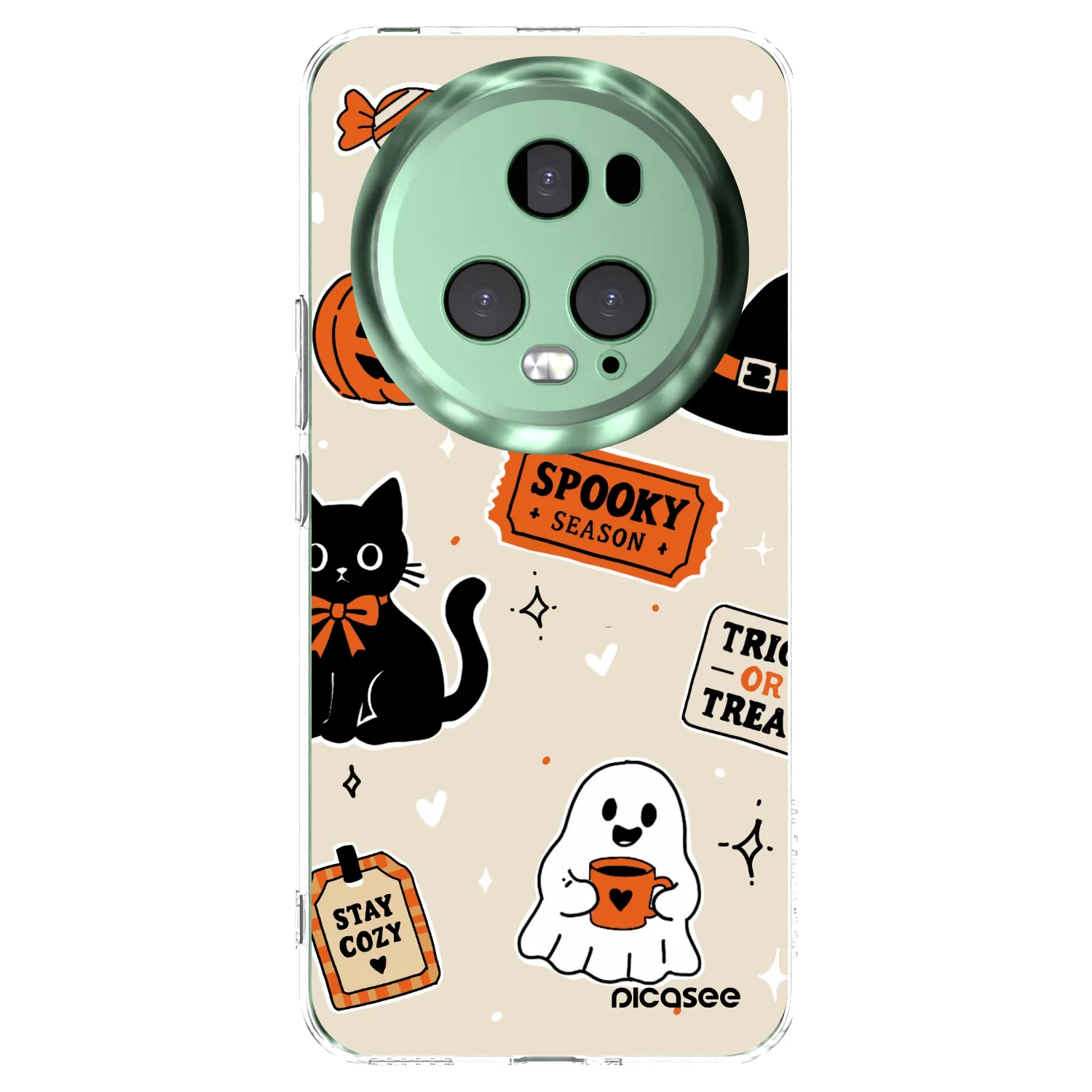 Picasee silikonski prozorni ovitek za Honor Magic5 Pro - Halloween stickers