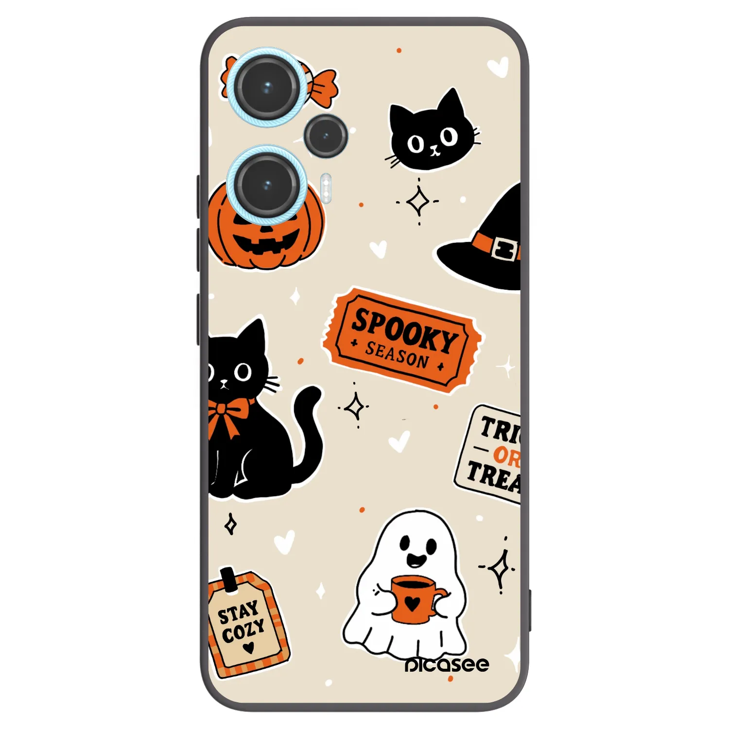 Picasee silikonski črni ovitek za Xiaomi Poco F5 - Halloween stickers