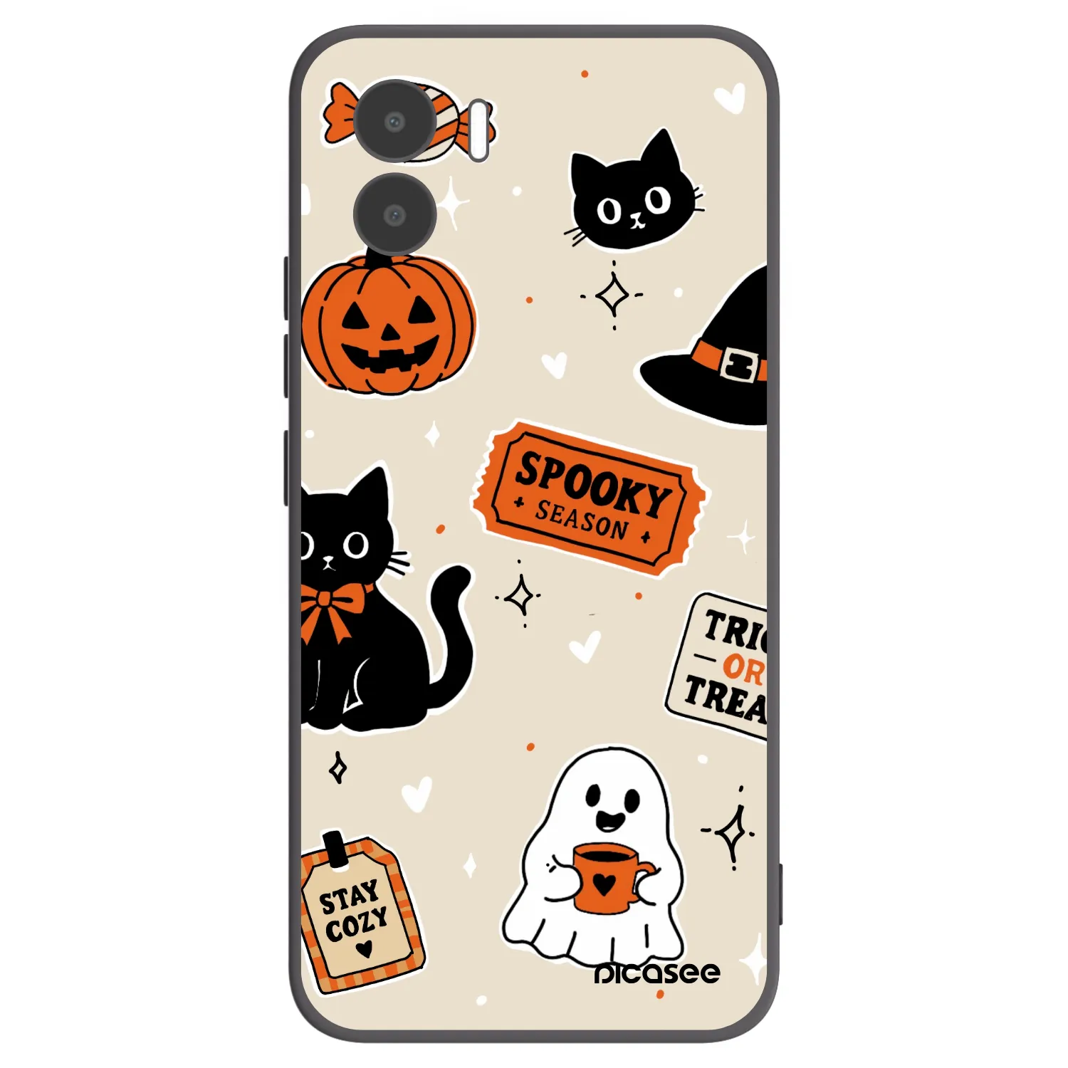 Picasee silikonski črni ovitek za Xiaomi Redmi A2 - Halloween stickers