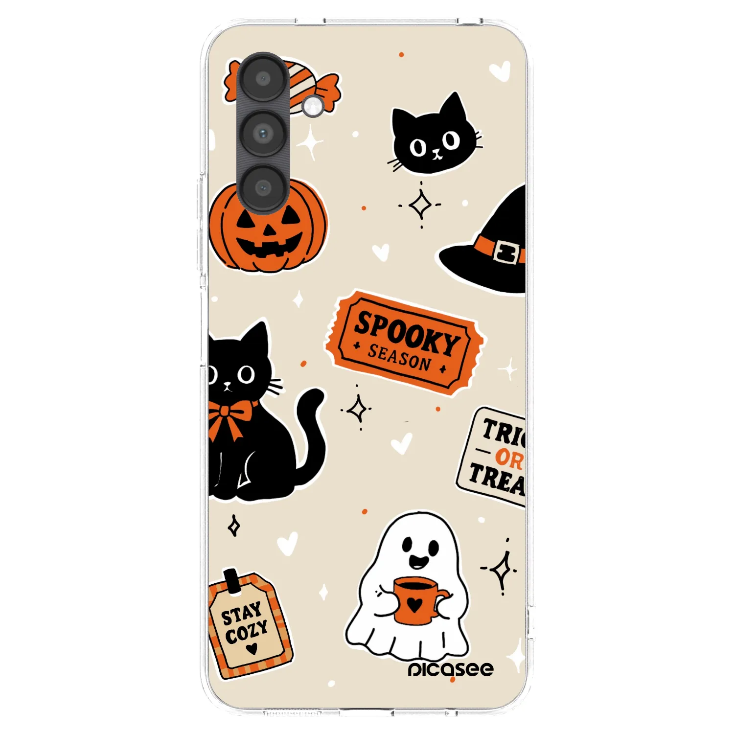 Picasee silikonski prozorni ovitek za Samsung Galaxy A04s A047F - Halloween stickers