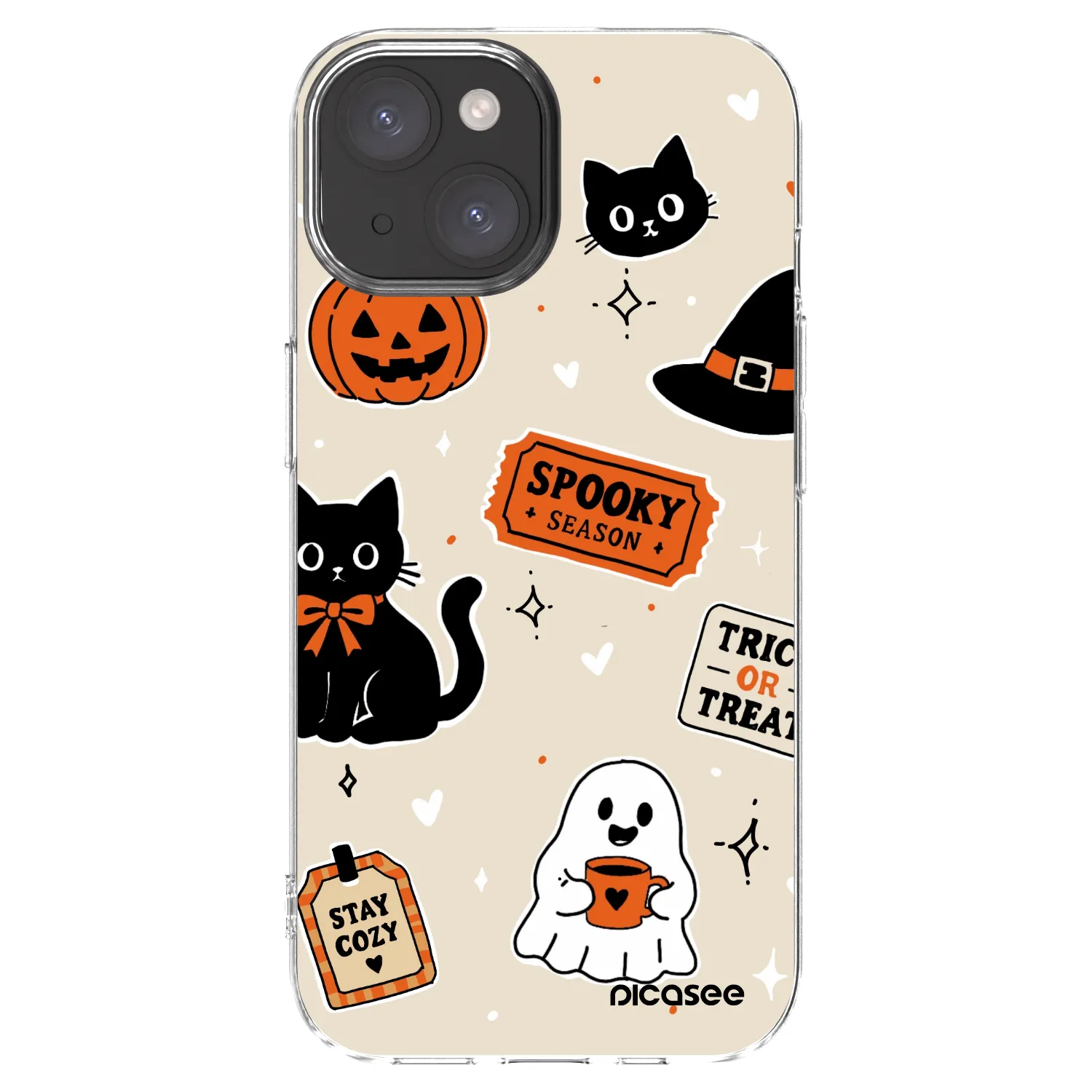 Picasee silikonski prozorni ovitek za Apple iPhone 15 - Halloween stickers
